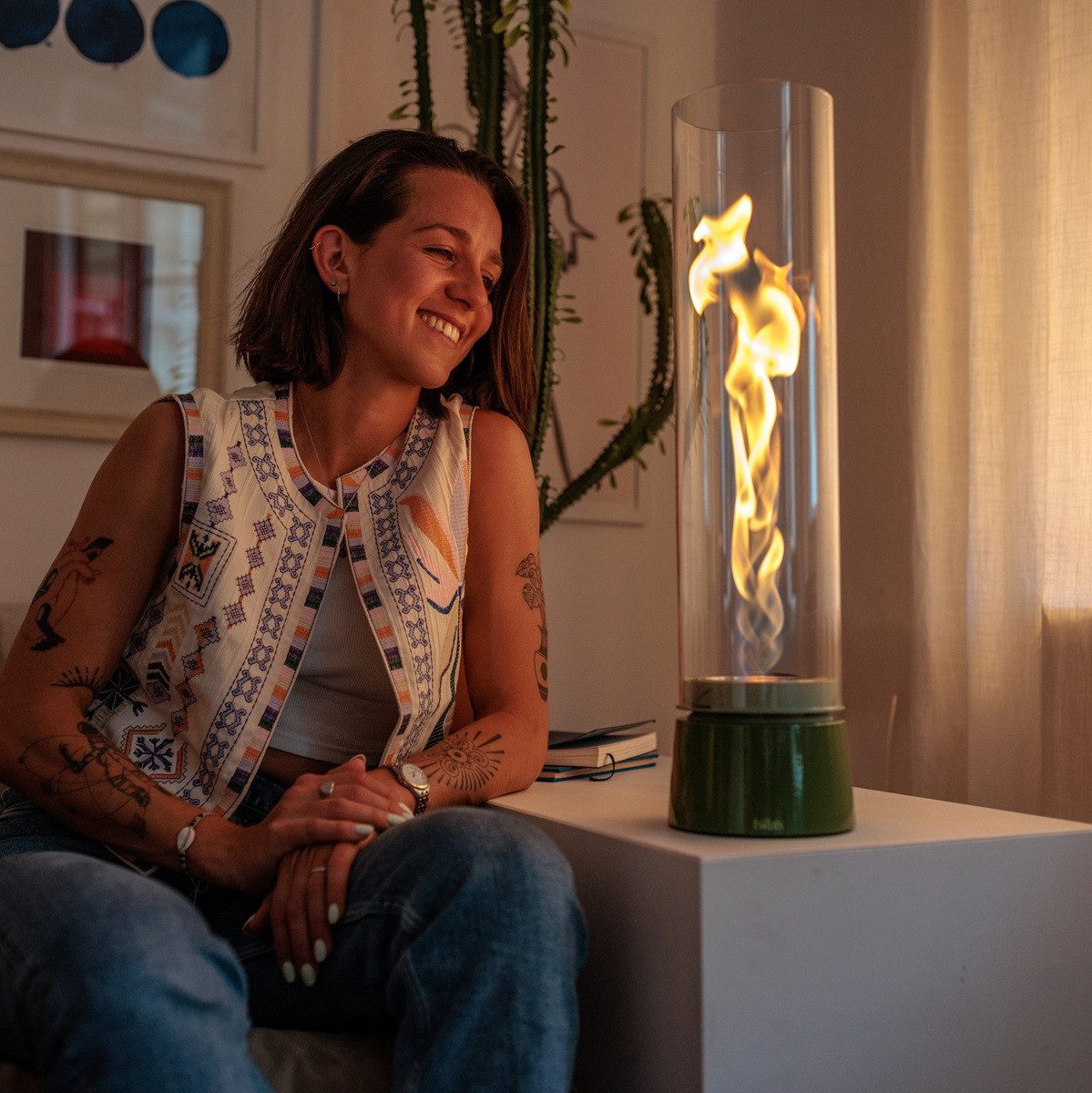 höfats Tischfeuer SPIN air Glaszylinder (Packung, Ersatzglas für SPIN air Tischfeuer, hitzebeständiges Borosilikatglas), original Zubehör