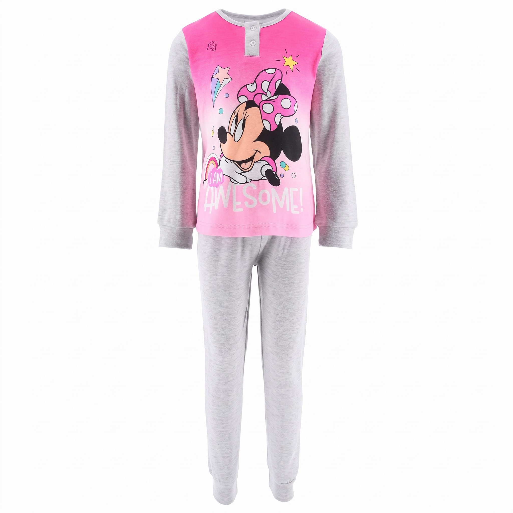 Disney Schlafanzug Minnie Maus Mädchen Kinder Schlafanzug Pyjama lang Gr. 98 - 128 100% Baumwolle