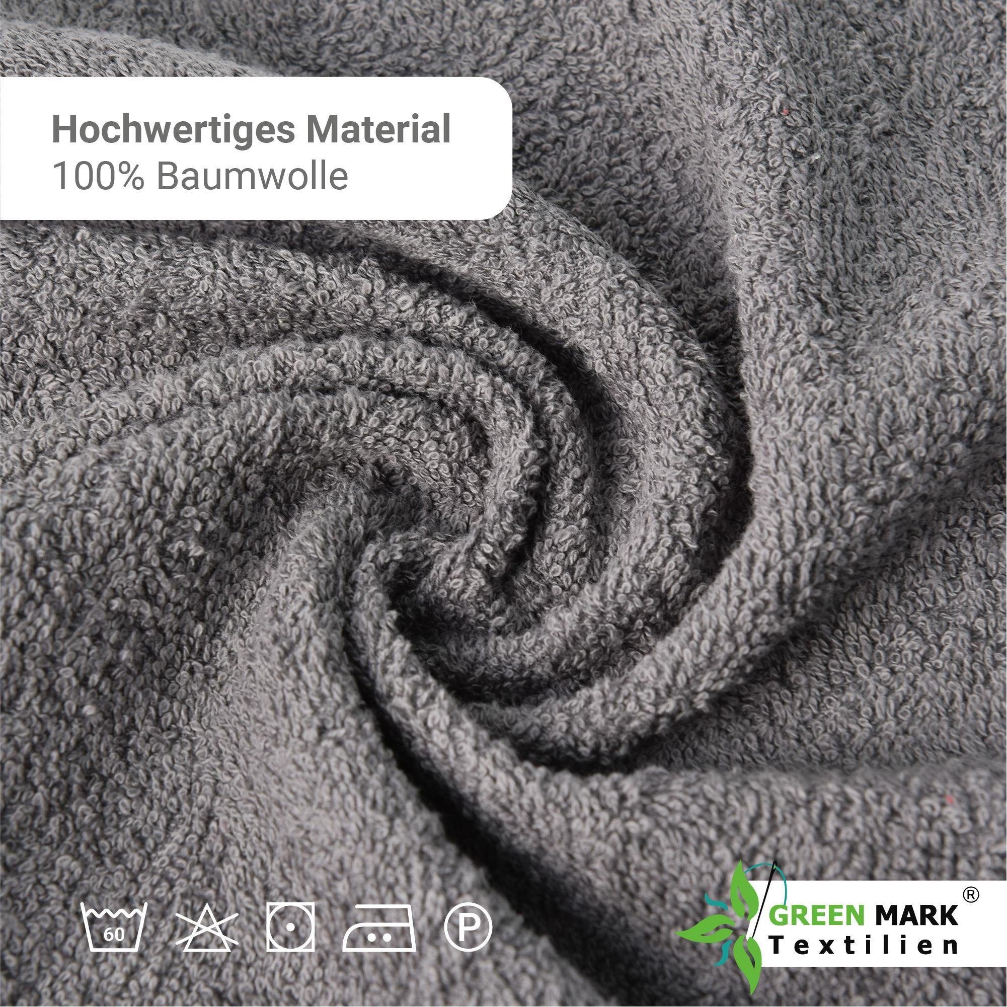 50 (8-St), 100 100cm (8er-Set), Handtücher, 400gsm 50 100% x NatureMark Handtuch Handtücher CM Anthrazit 100% Baumwolle, 8X grau, X Baumwolle