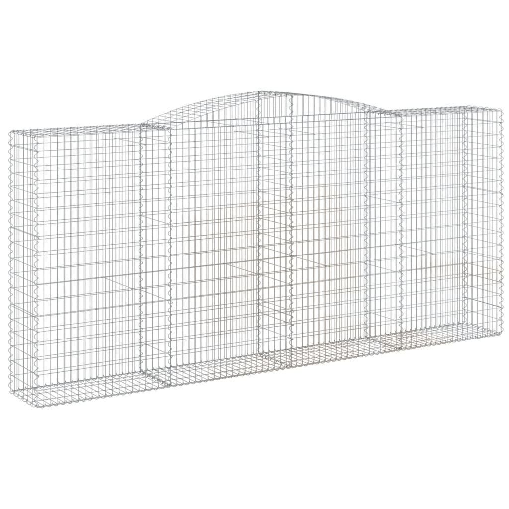 vidaXL Blumentopf Gabionen mit Hochbogen 2 Stk. 400x50x180/200cm Verzinktes Eisen (2 St)