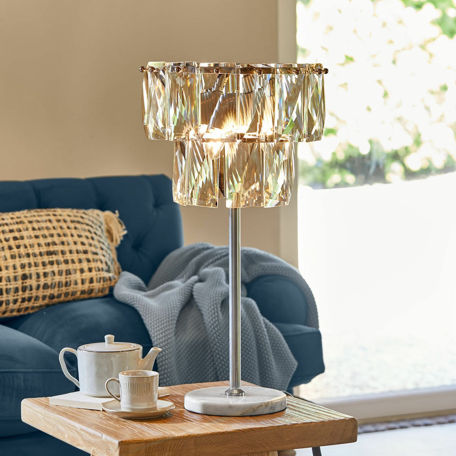 Mirabeau Tischleuchte Tischlampe Crystalford klar günstig online kaufen