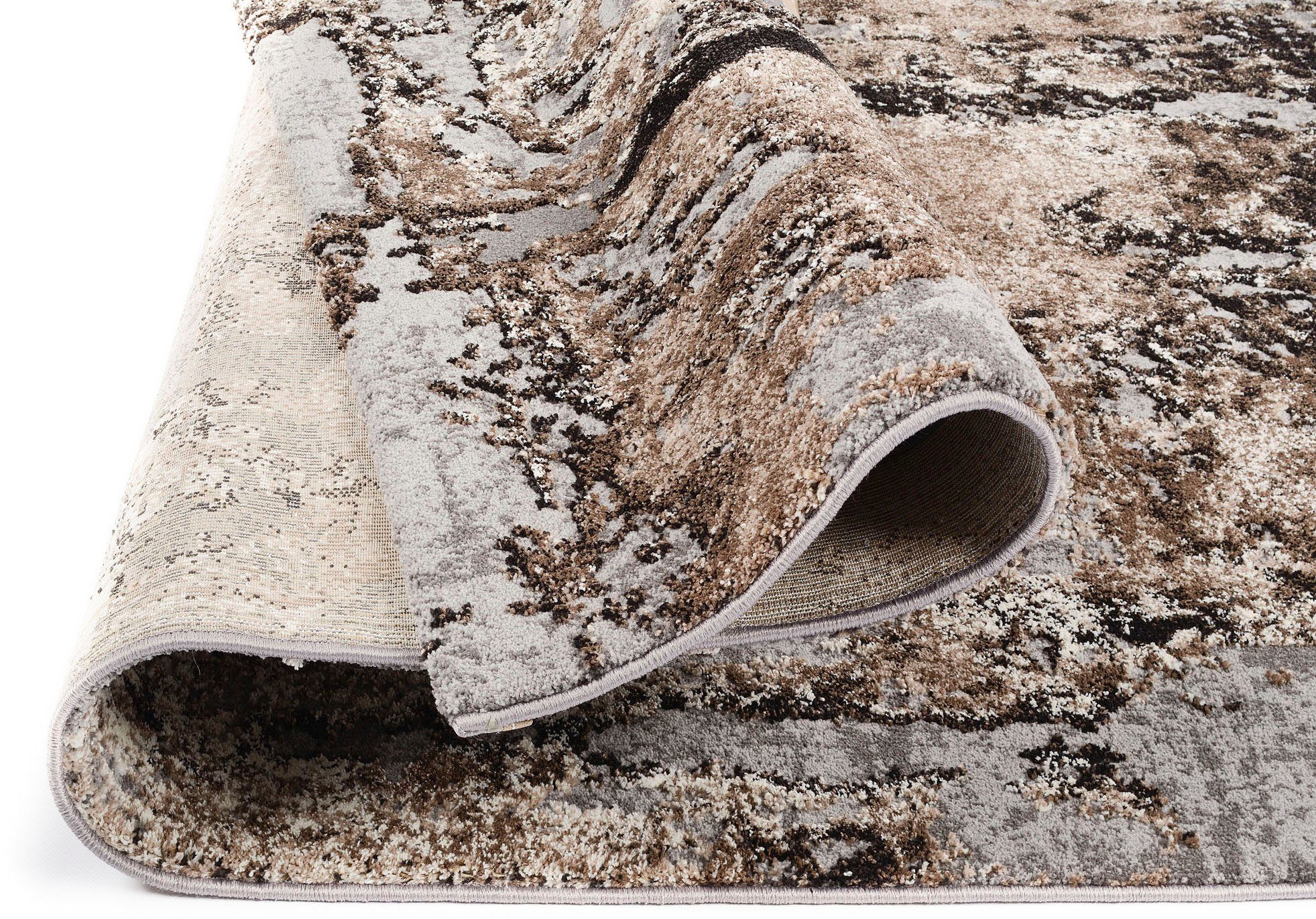 OCI DIE TEPPICHMARKE Teppich JUWEL LIRAY, auch als Läufer und in Rund, rechteckig, Höhe: 20 mm, Kurzflor, Wohnzimmer, Marmor Optik, Hoch Tief Effekt, dichte Qua – Bild 5 von 5