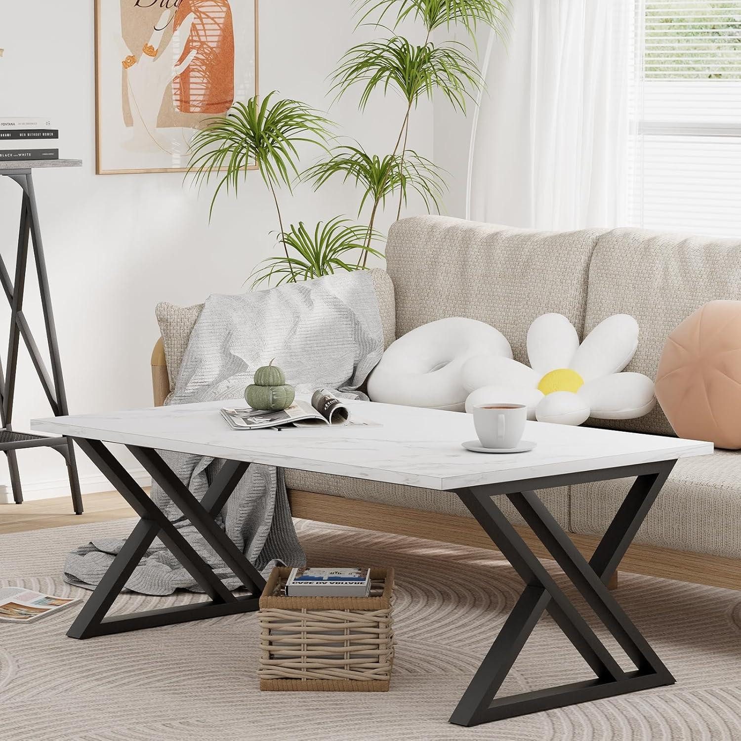 LuxusKollektion Couchtisch Couchtisch Holz Weiß Schwarz günstig online kaufen