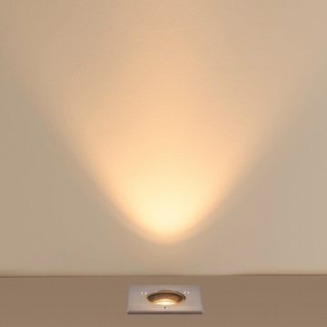 SLV LED Einbauleuchte LED Bodeneinbaustrahler Dasar in Edelstahl 4W 350lm IP67 eckig, keine Angabe, Leuchtmittel enthalten: Ja, fest verbaut, LED, warmweiss, Einbaustrahler, Einbauleuchte