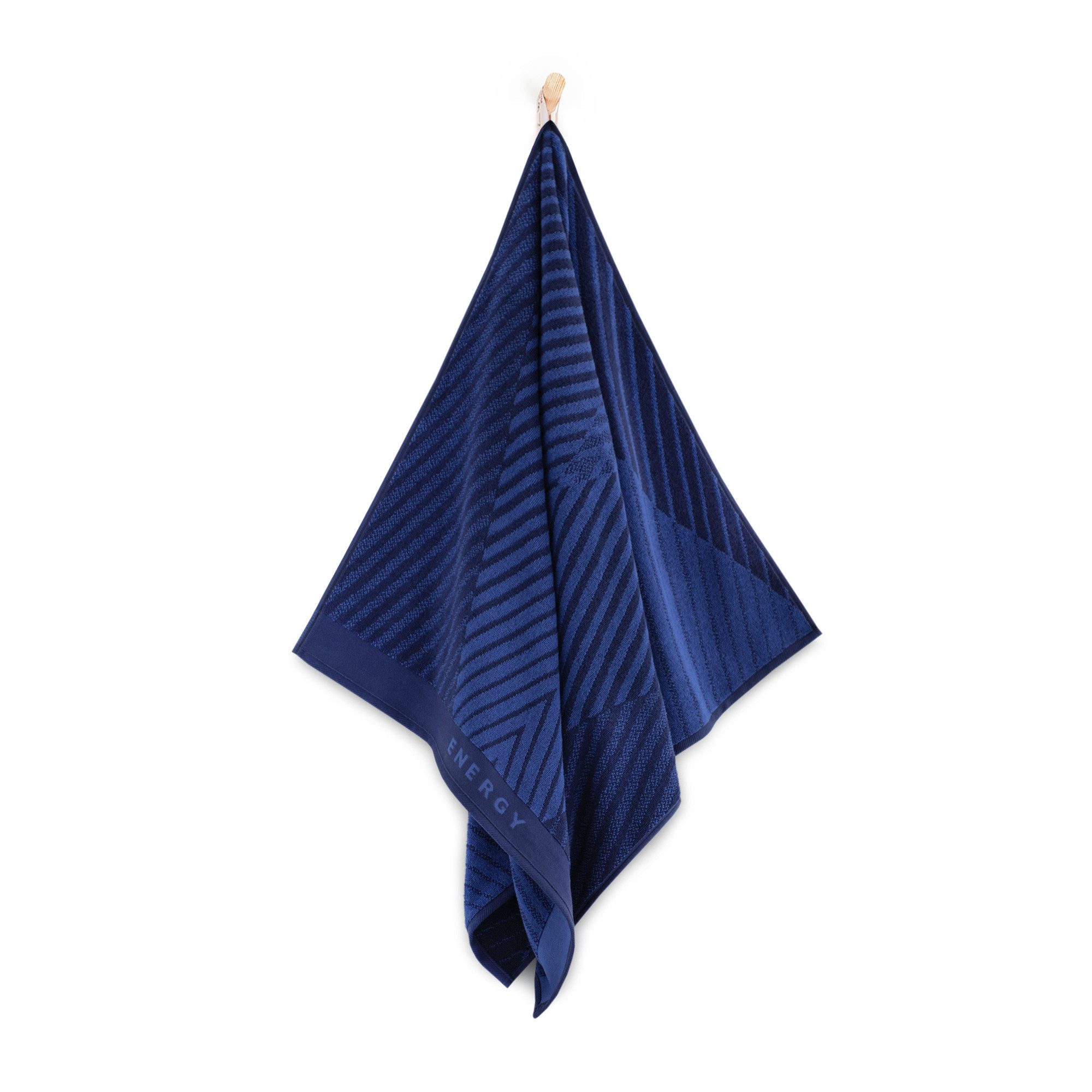 Zwoltex Sporthandtuch Energy Gerätehandtuch Marine 70x140 mit Tasche aus Baumwolle weich, (Geräte Badetuch 70x140 fürs Studio weich saugstark Baumwolle pur), Ägyptische Baumwolle, Marine, Gerätetasche, weich, antibakteriell
