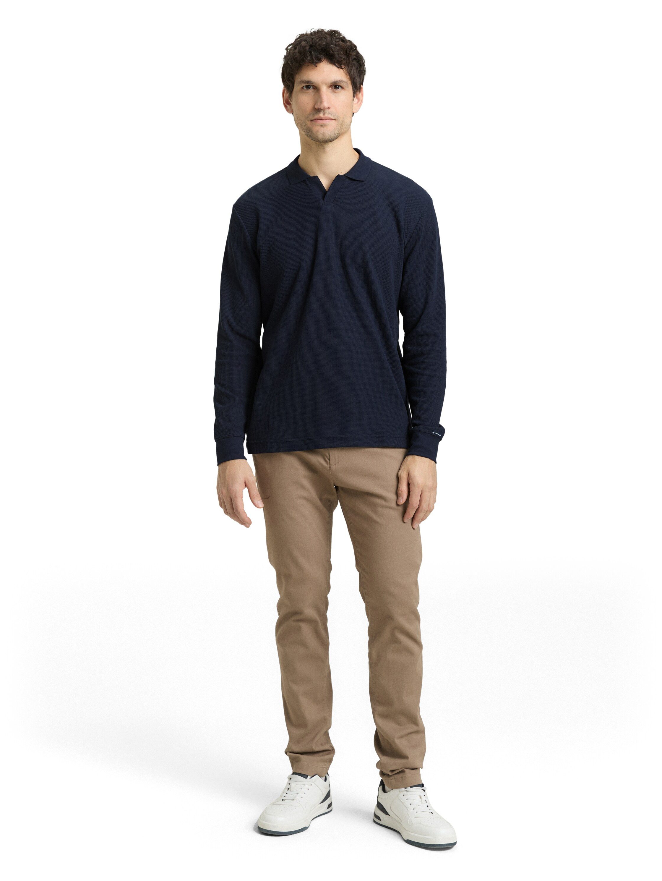 TOM TAILOR Langarm-Poloshirt mit Logo Stickerei – Bild 4 von 5