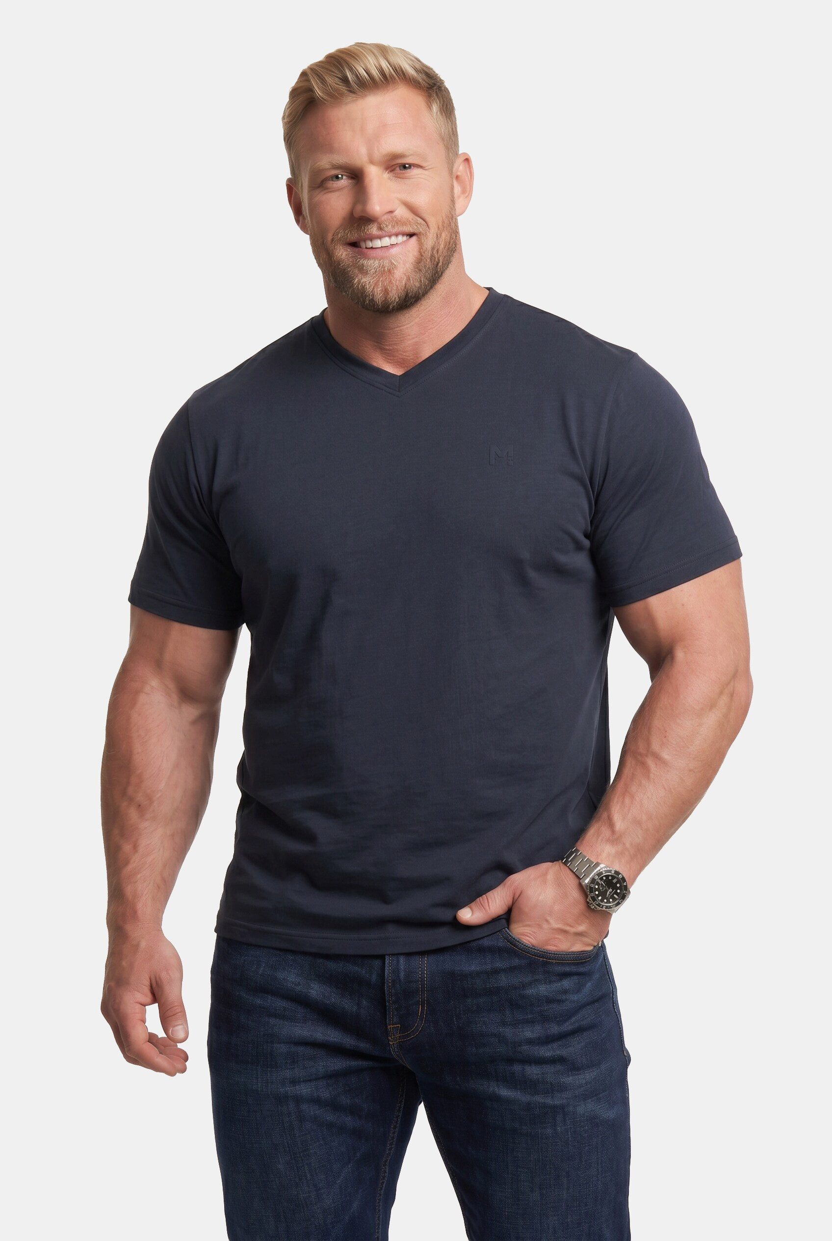 T-Shirt T-Shirt Basic Halbarm V-Ausschnitt