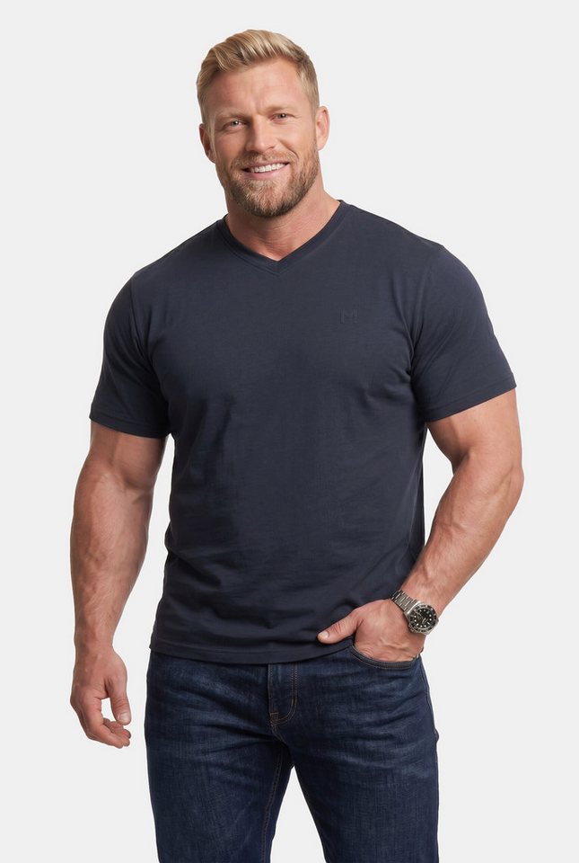 Men Plus T-Shirt T-Shirt Basic Halbarm V-Ausschnitt