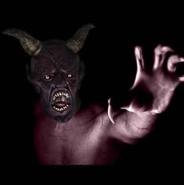 Goods+Gadgets Teufel-Kostüm Teufel Maske aus Latex, Halloween Party Kostüm Verkleidung