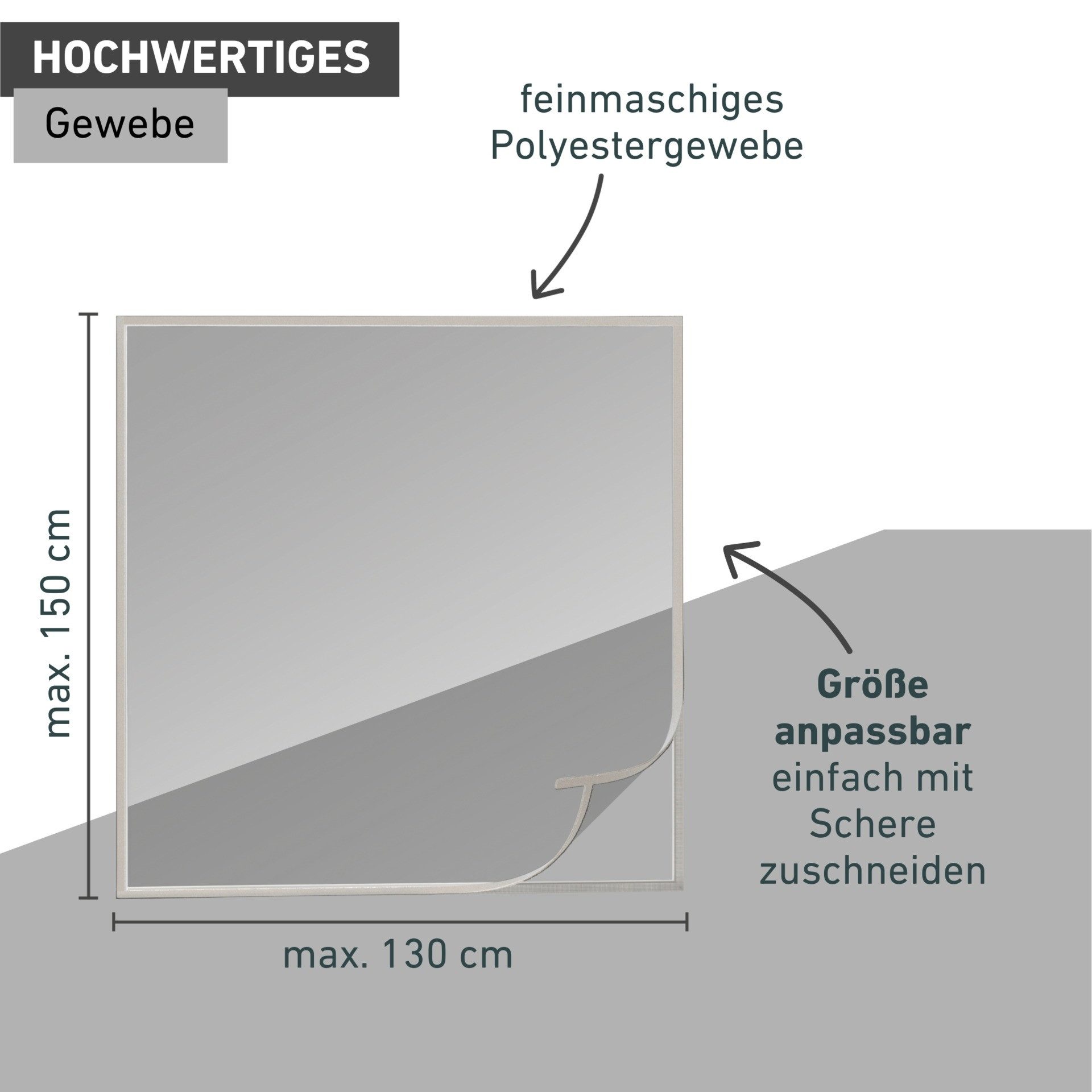 Windhager Moskitonetz Open-Up, flexibler Insektenschutz für Fenster, ohne Bohren (1 St), Insektenschutzgitter 130 x 150 cm, erhältlich in anthrazit oder weiß