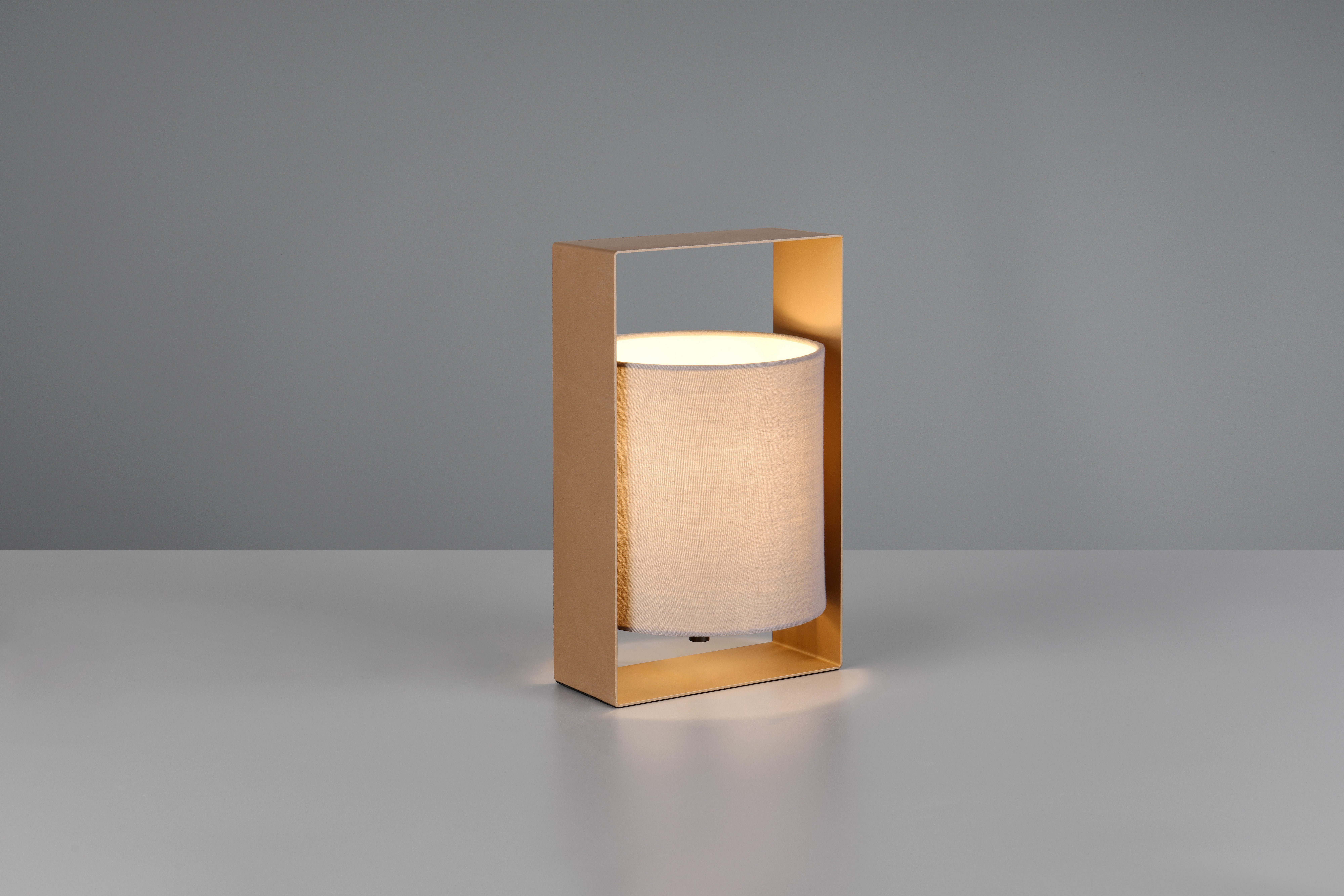 Reality Leuchten Tischleuchte PAIL, Tischlampe mit Schnurschalter, exkl 1x E27 max 10W, Stoffschirm, Leuchtmittel wechselbar, warmweiß - kaltweiß, Design Tischleuchte Metallrahmen mit Stoffschirm, 16x27x15 cm (B/H/T)