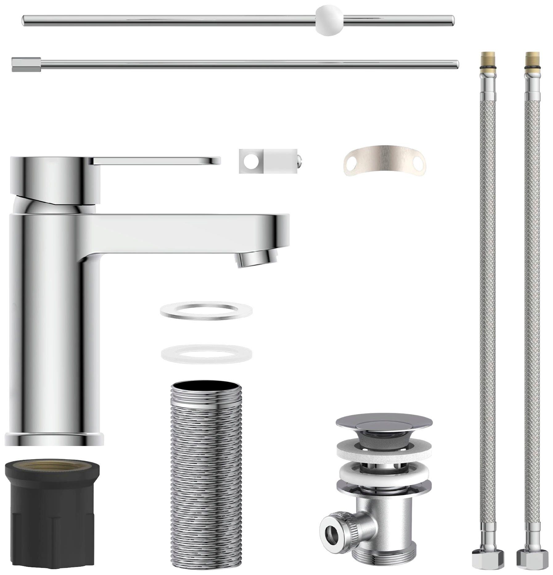 Schütte Waschtischarmatur ELEPHANT inkl. Exzenter, Marken-Mischdüse, leichte Montage