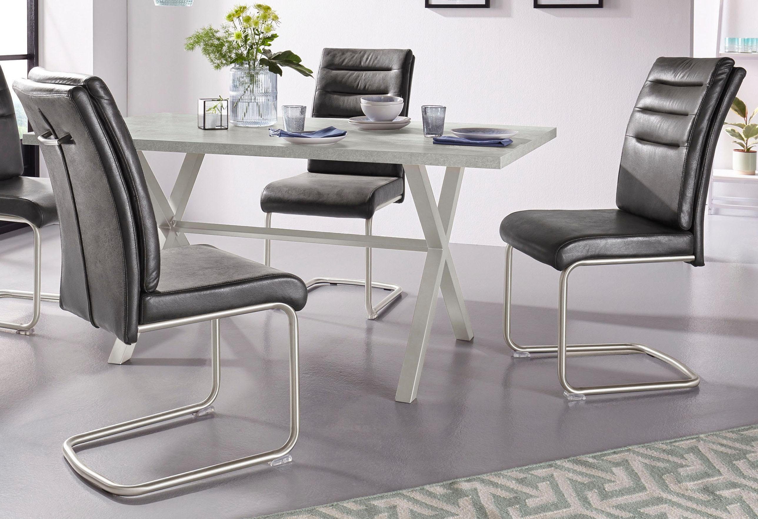 HELA Esszimmerstuhl Paula Freischwinger (Set, 4 St), mit Echtedelstahlgeste günstig online kaufen