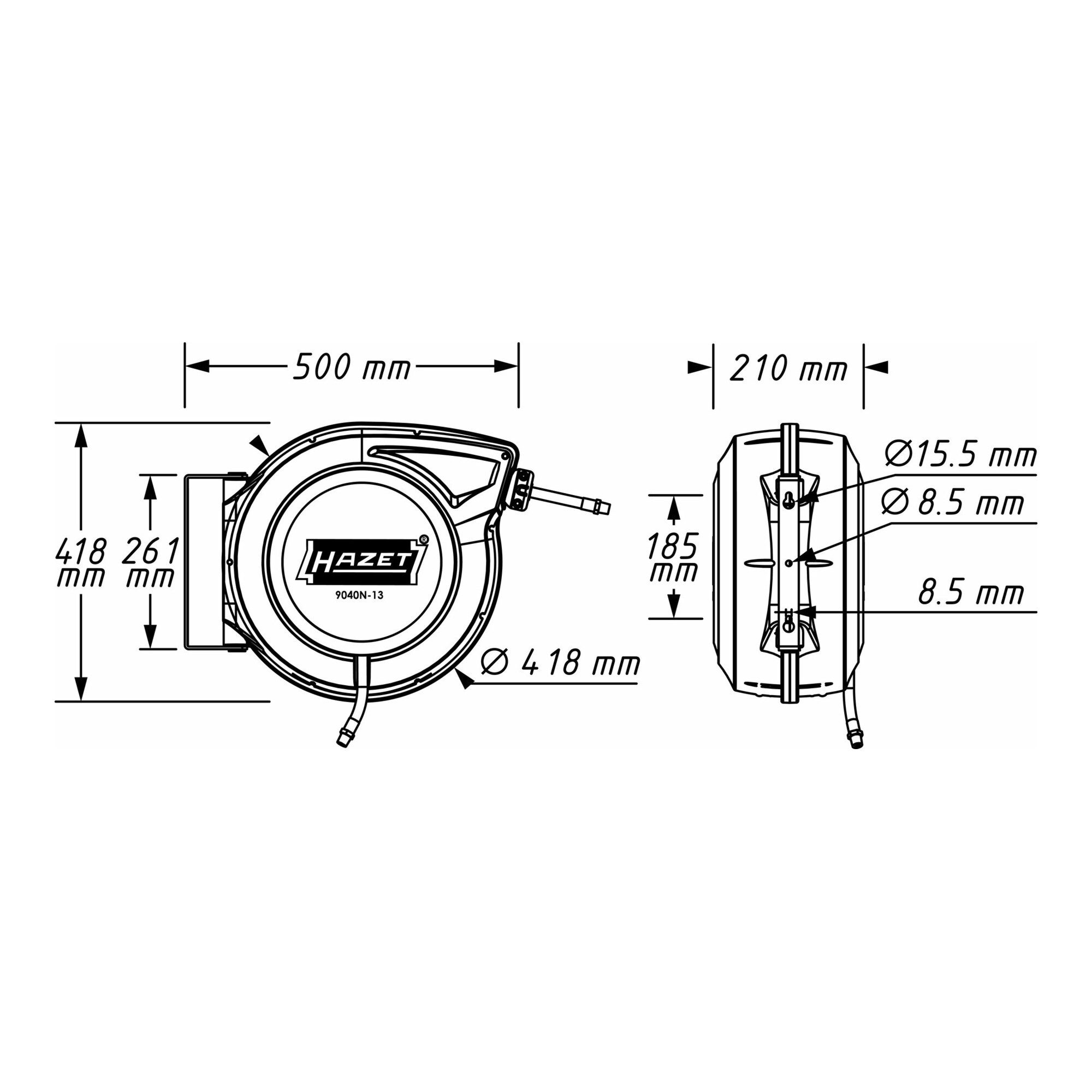 HAZET HAZET Schlauchaufroller 9040N-13 Kabeltrommel