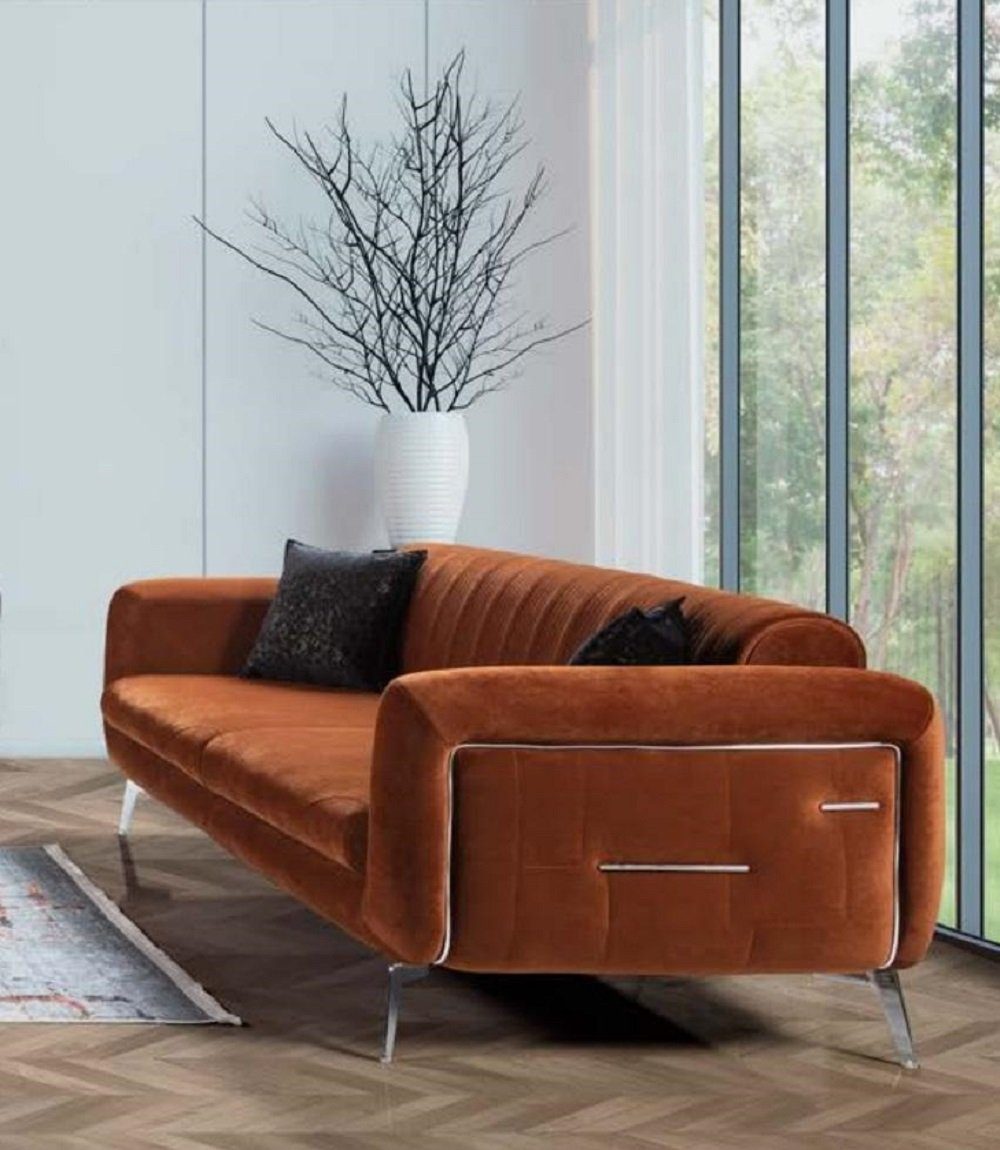 JVmoebel Sofa Luxus Set 3tlg Braun Europe 3+3+1 Made Sofas, 3 Sofagarnitur in Sitzer Teile, Sessel