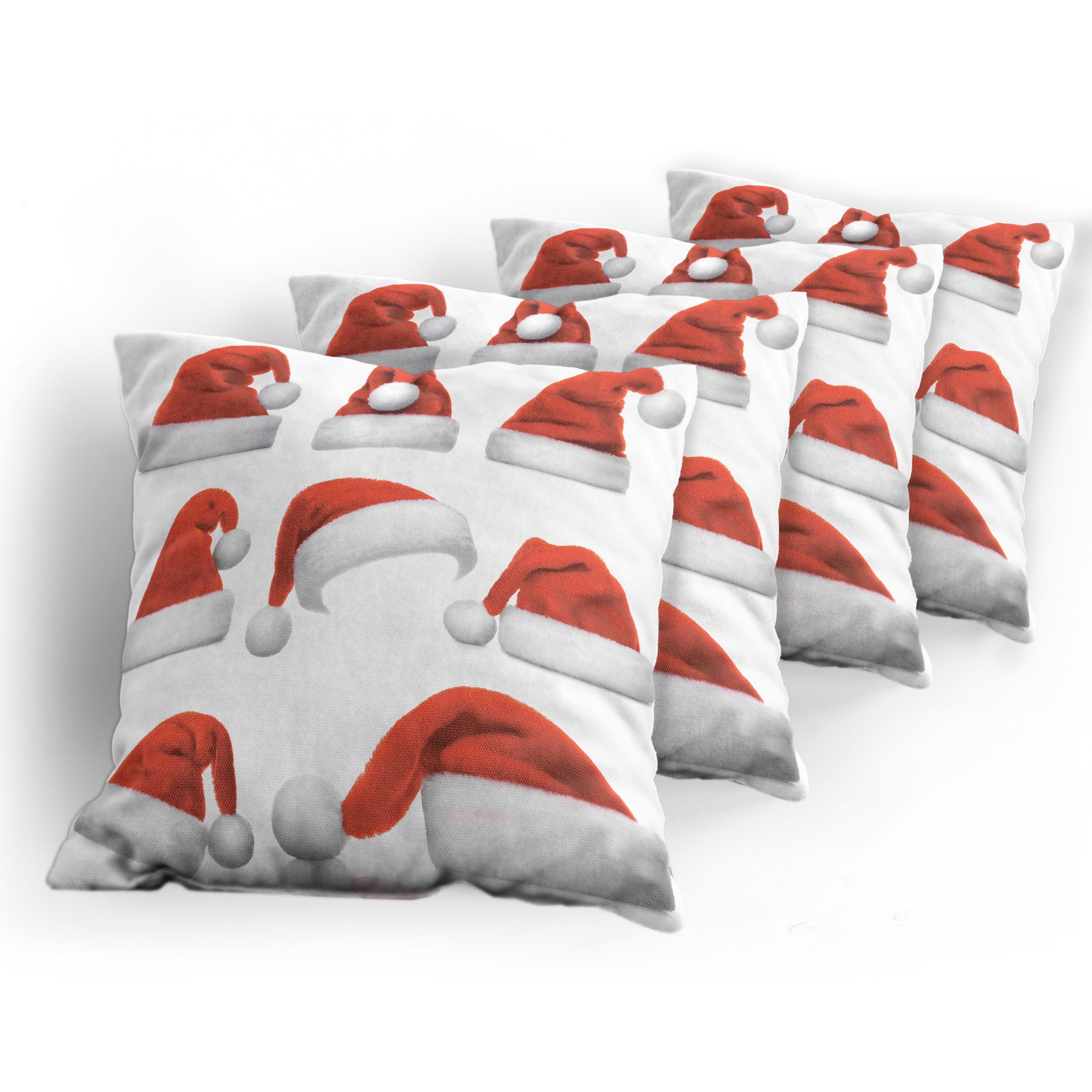 Modern Doppelseitiger Digitaldruck, Sankt-Hüte Muster Abakuhaus Weihnachten Accent (4 Stück), Kissenbezüge