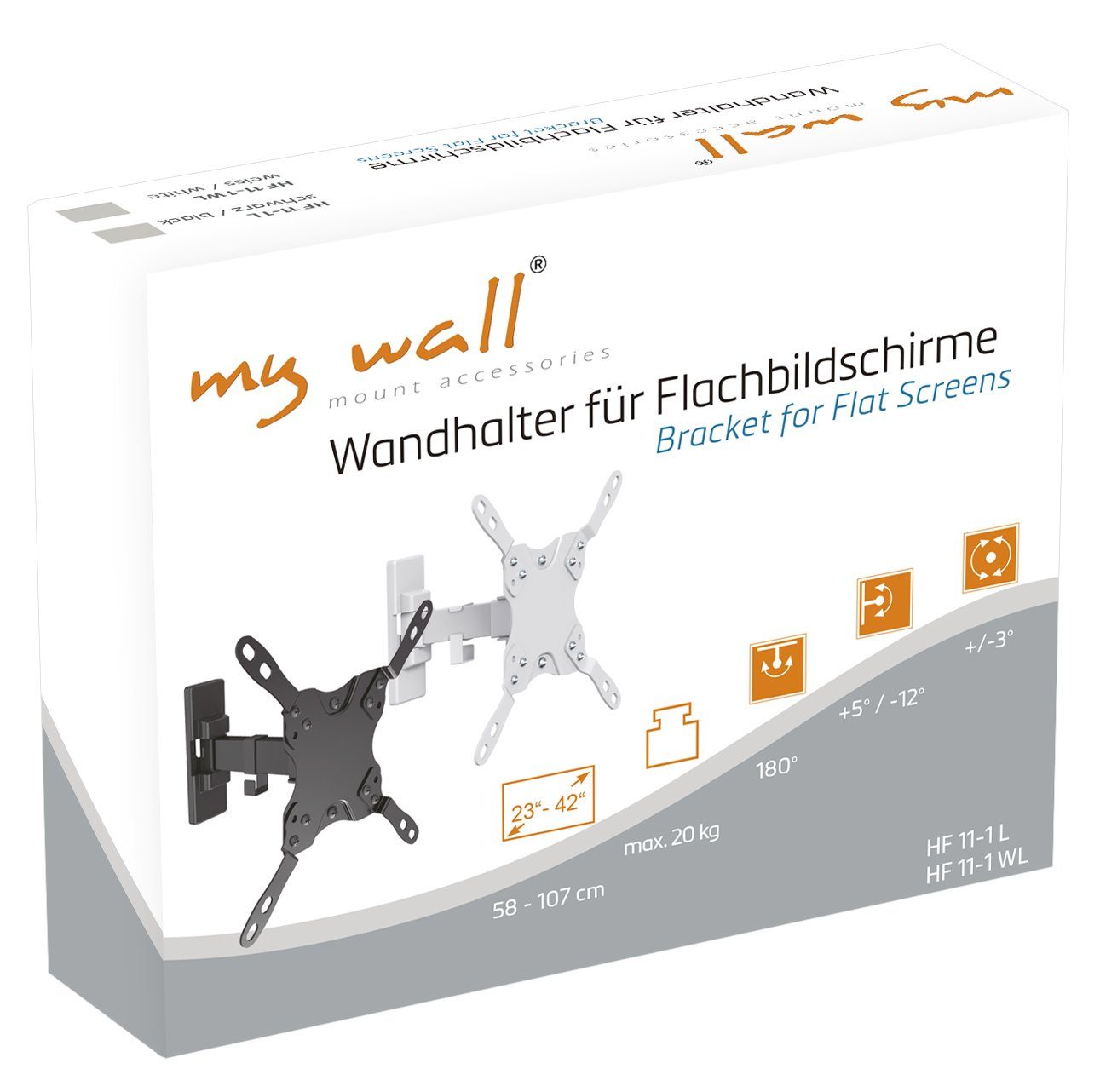 Flachbildschirme) 1-teilig, für Wandhalter HF11-1WL (bis TV-Wandhalterung, wall Zoll, 42 my Packung, weiß