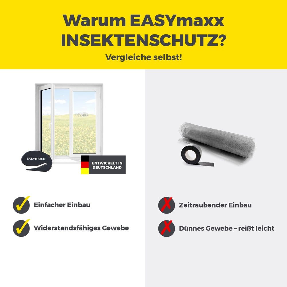 EASYmaxx Insektenschutz-Fensterrahmen Insektenschutzgitter 150 x 180 cm mit günstig online kaufen