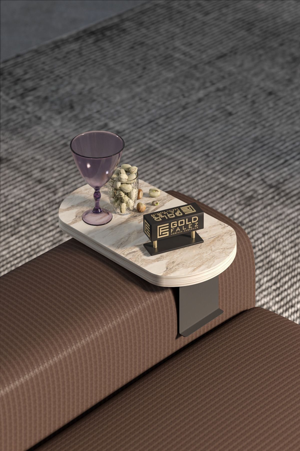 en.casa Beistelltisch, verstellbare Halterung 10–30 cm 89322096