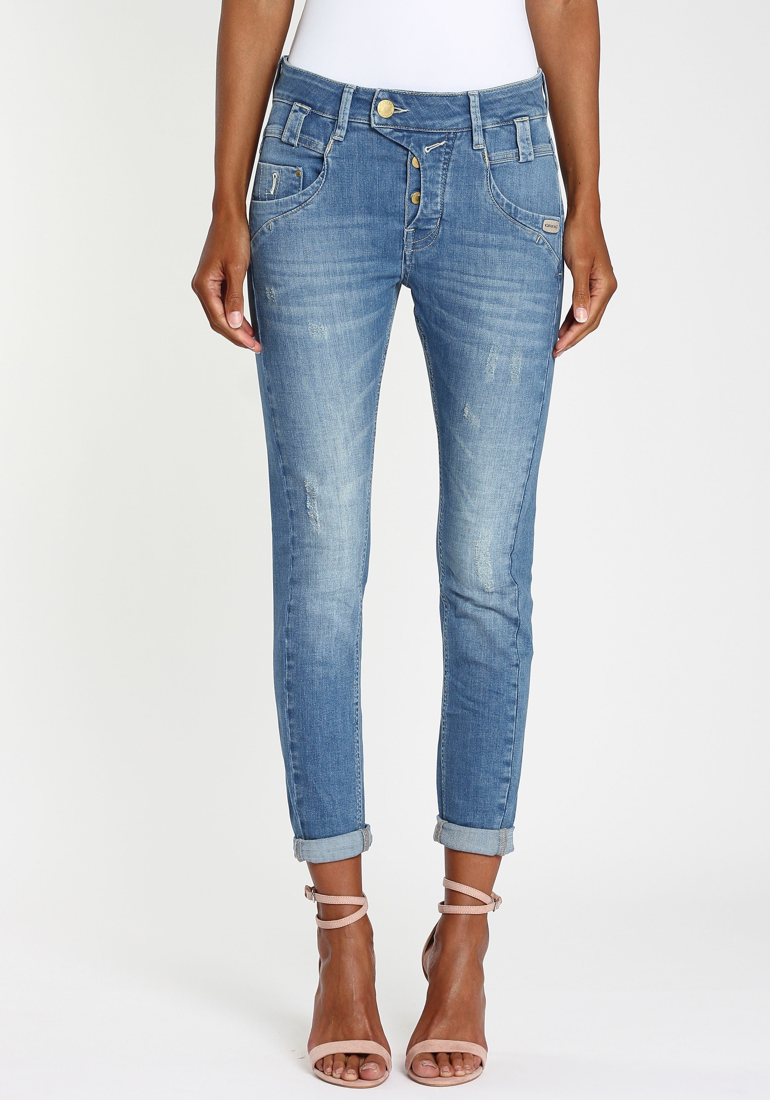 GANG Slim-fit-Jeans »MARGE« mit typischer halb verdeckter Knopfleiste  online kaufen | OTTO