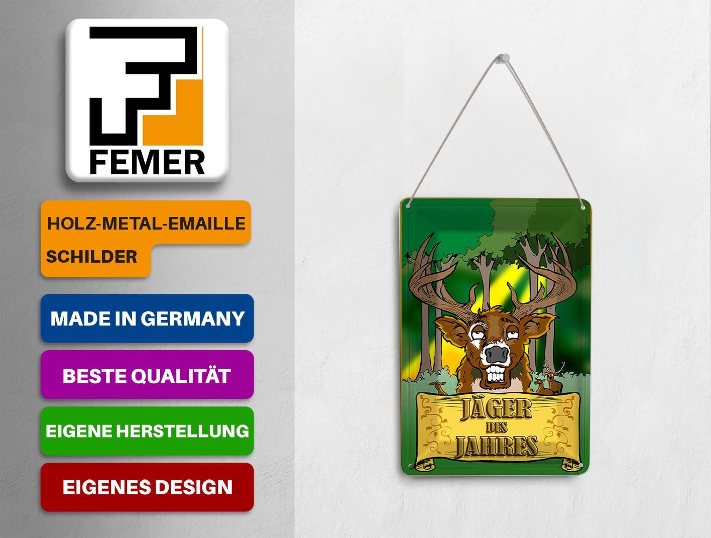 Femer GmbH Postkarte Jagd 10x14 cm Jäger des Jahres Reh, unfrankiert