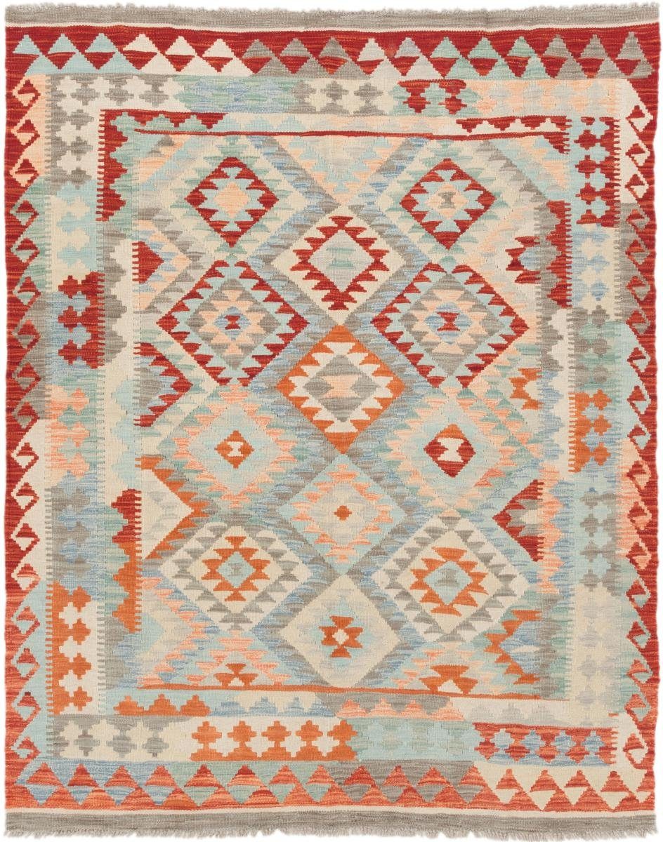 Orientteppich Kelim Afghan 151x187 Handgewebter Orientteppich, Nain Trading, rechteckig, Höhe: 3 mm