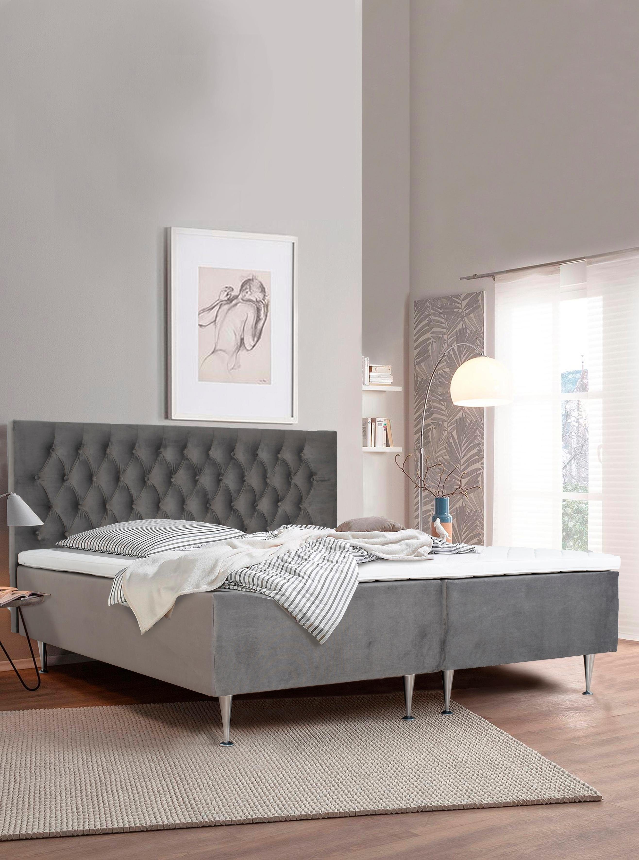 Home affaire Boxspringbett Exclusive, inkl. Topper, 3 Breiten, 3 Härtegrad-Ausführungen