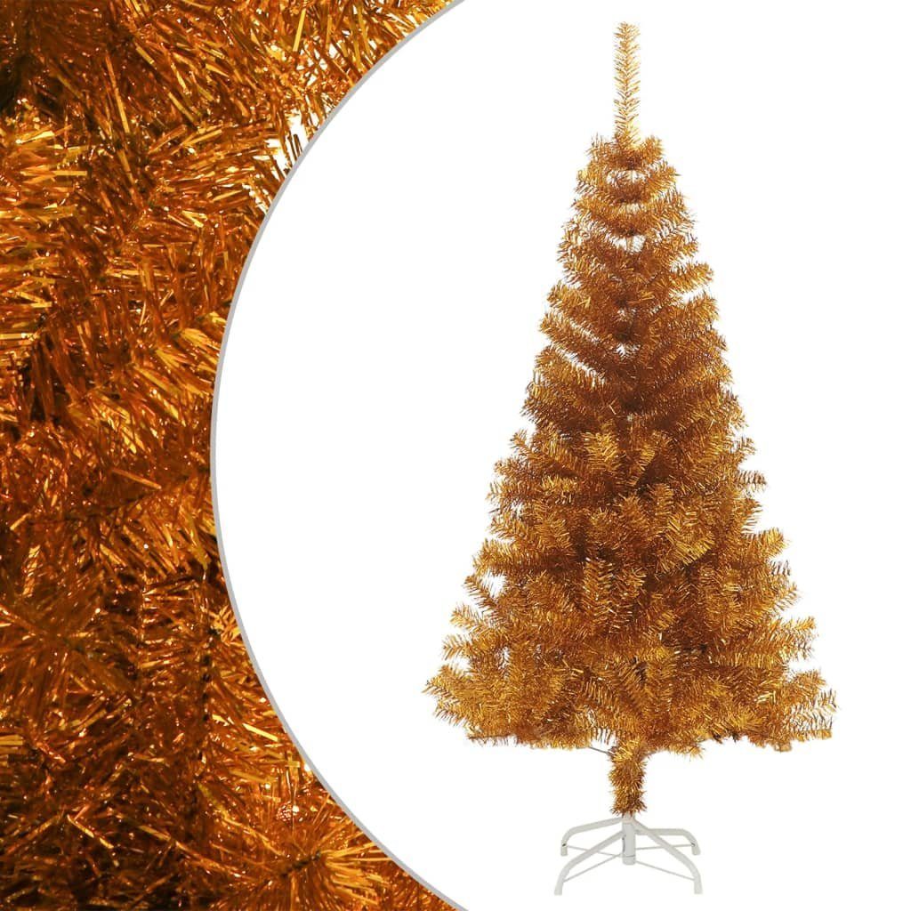 vidaXL Künstlicher Weihnachtsbaum Künstlicher Weihnachtsbaum mit Ständer Gold 150 cm PET