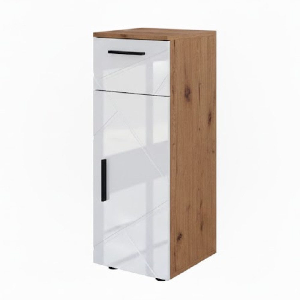 Vicco Midischrank Irma, Eiche/Weiß Hochglanz, 30 x 81 cm (1-St)