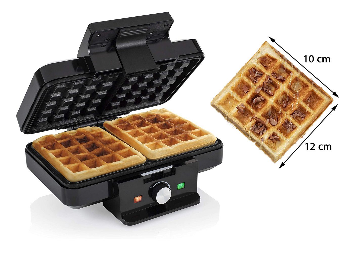 Tristar Waffeleisen, 1000 W, 2 dicke Belgische & Brüsseler Waffeln gleichzeitig Doppel Wafflemaker