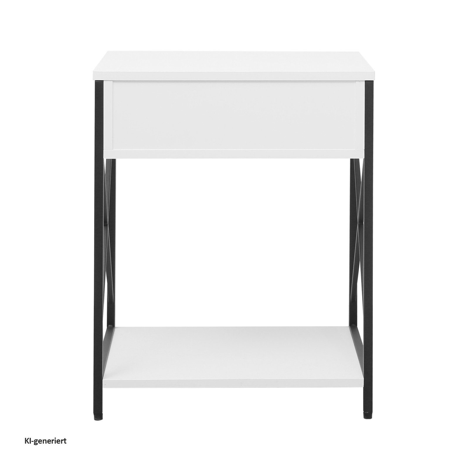 HTI-Living Beistelltisch Cedrik mit Schublade Weiß-Schwarz (Stück, 1-St., 1 Beistelltisch) – Bild 4 von 4