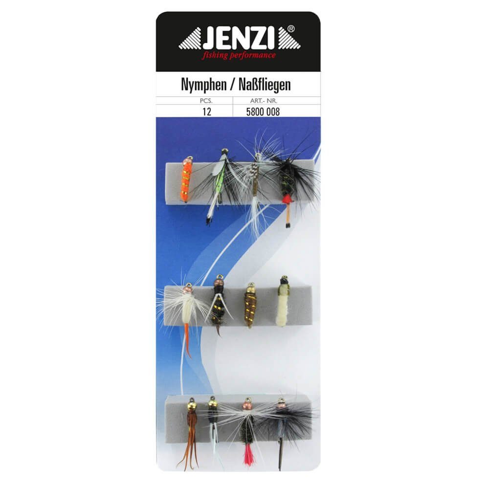 Kunstköder Jenzi Insektenimitate Fliegenset Naßfliegen-Nymphen 12Stk.