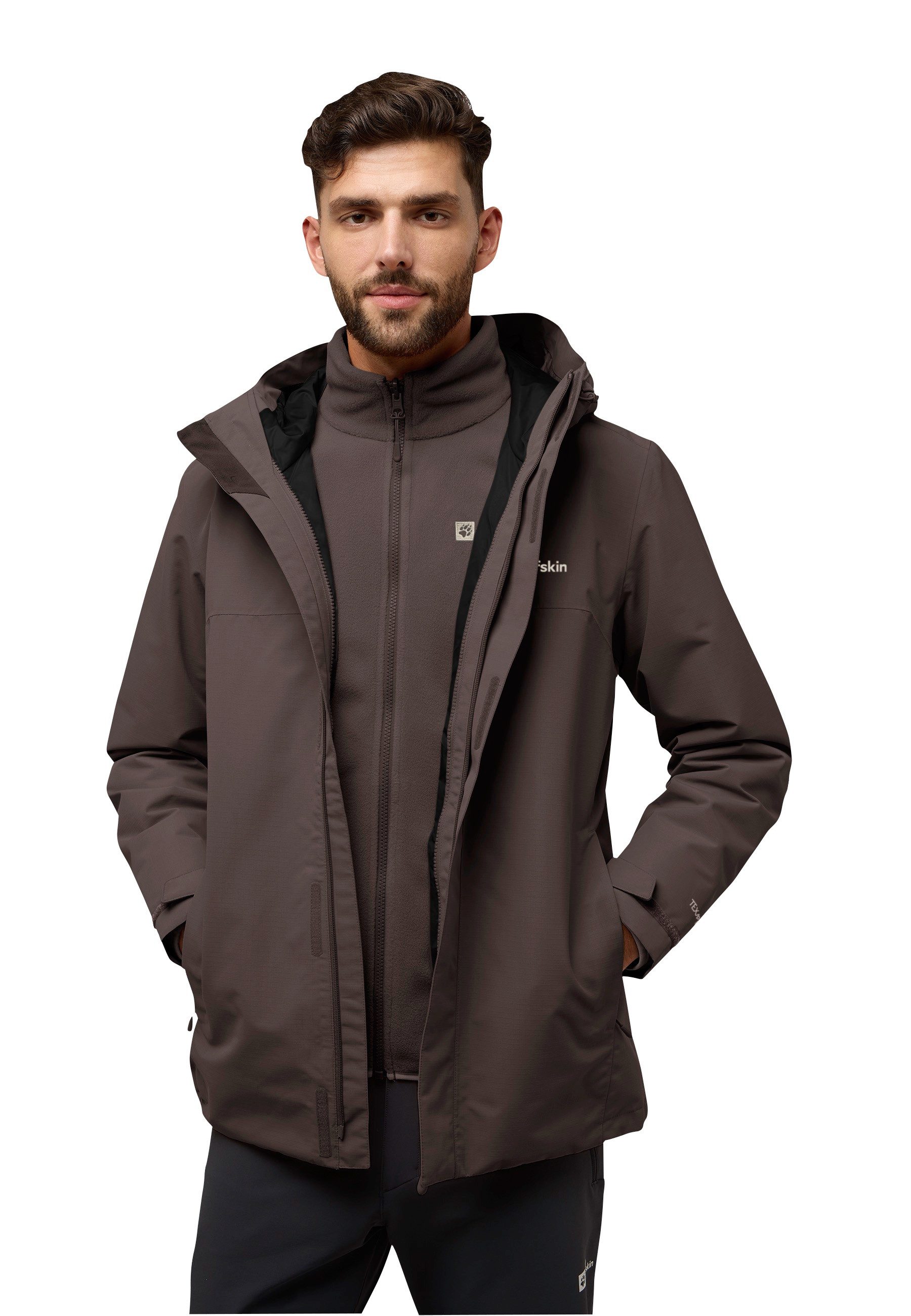 Jack Wolfskin 3-in-1-Funktionsjacke ALTENBERG 3IN1 3in1, wasserabweisend, Übergangsjacke