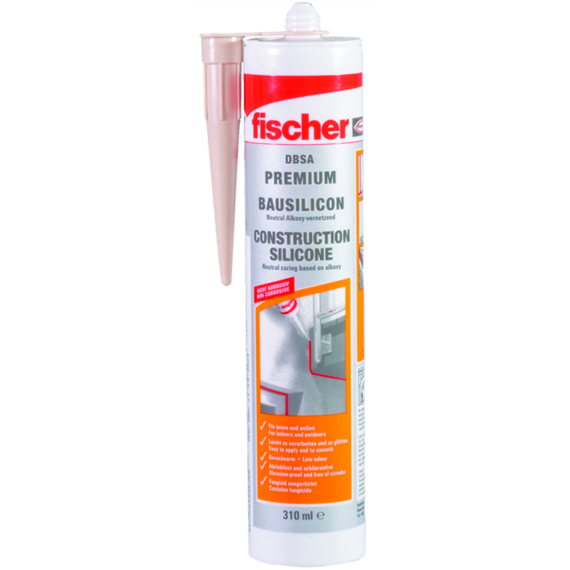 Fischer Silikon fischer Bausilicon DBSA W 310ml, Dichtmasse, (RAL