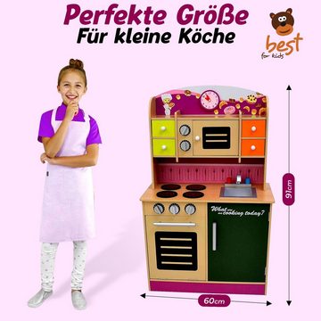 Best for Kids Spielküche Violett mit Zubehör Holz