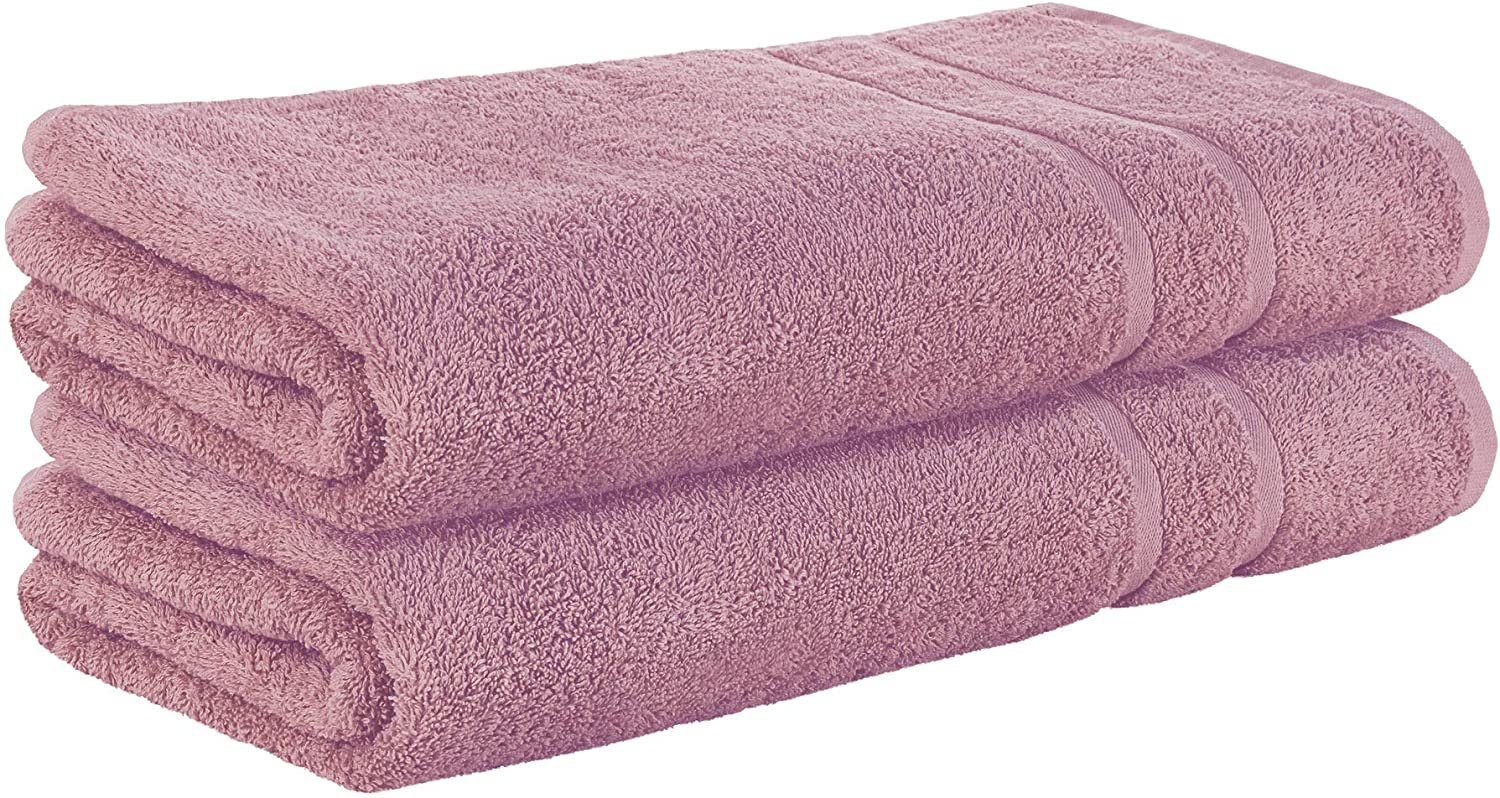 cm 100% Mauve 500g/m² 70x140 (2 Pack) Duschtuch StickandShine Duschtücher cm, 100% 70 140 Set in Baumwolle Baumwolle Premium aus Duschtuch 500GSM Stück 2er Frottee Frottee x