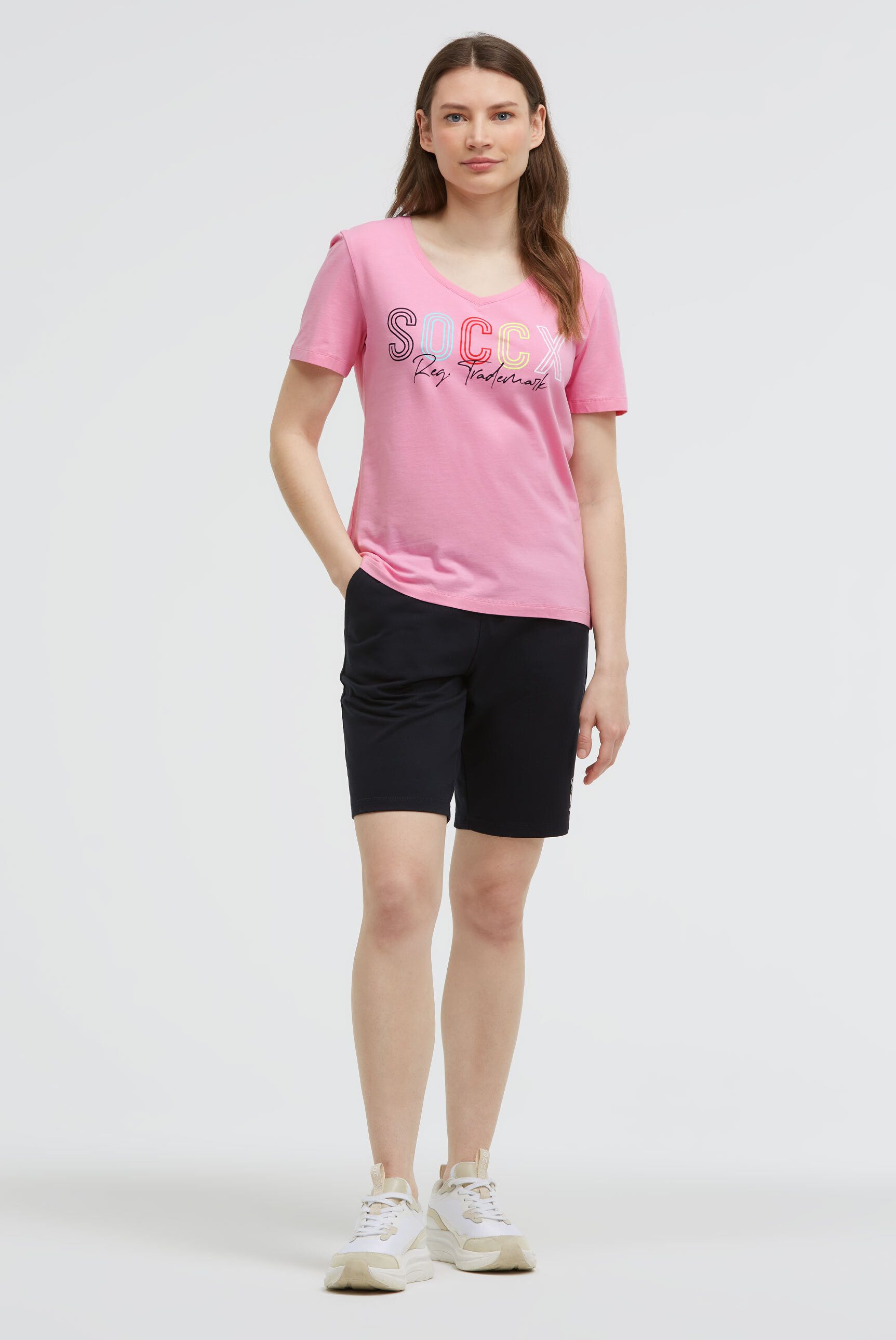 SOCCX V-Shirt mit Necktape