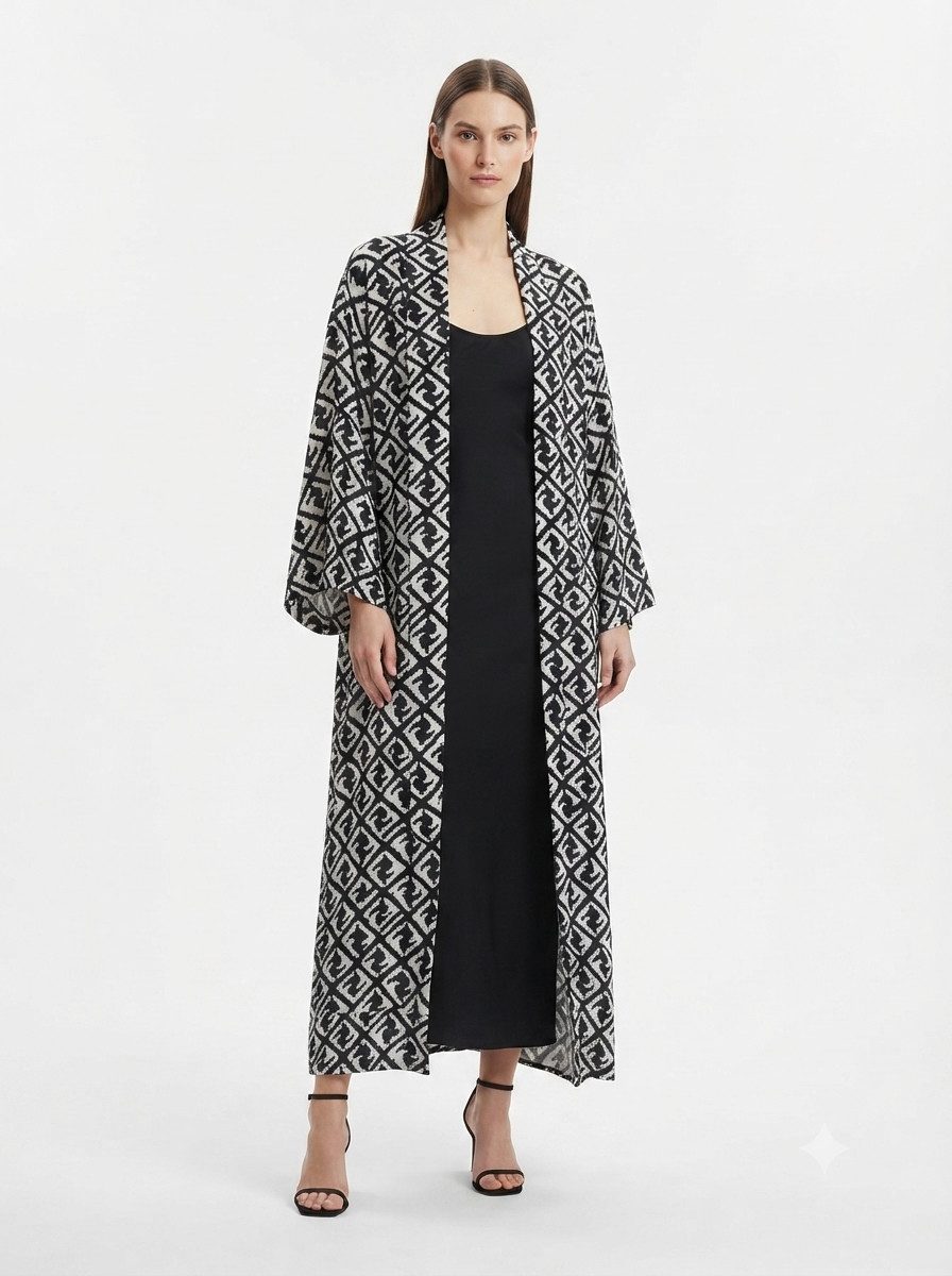 PfauGermany Blusenkimono ShrugAbaya im Kimono-Stil. Einheitsgröße:Länge 140cm.Brustweite 60cm.
