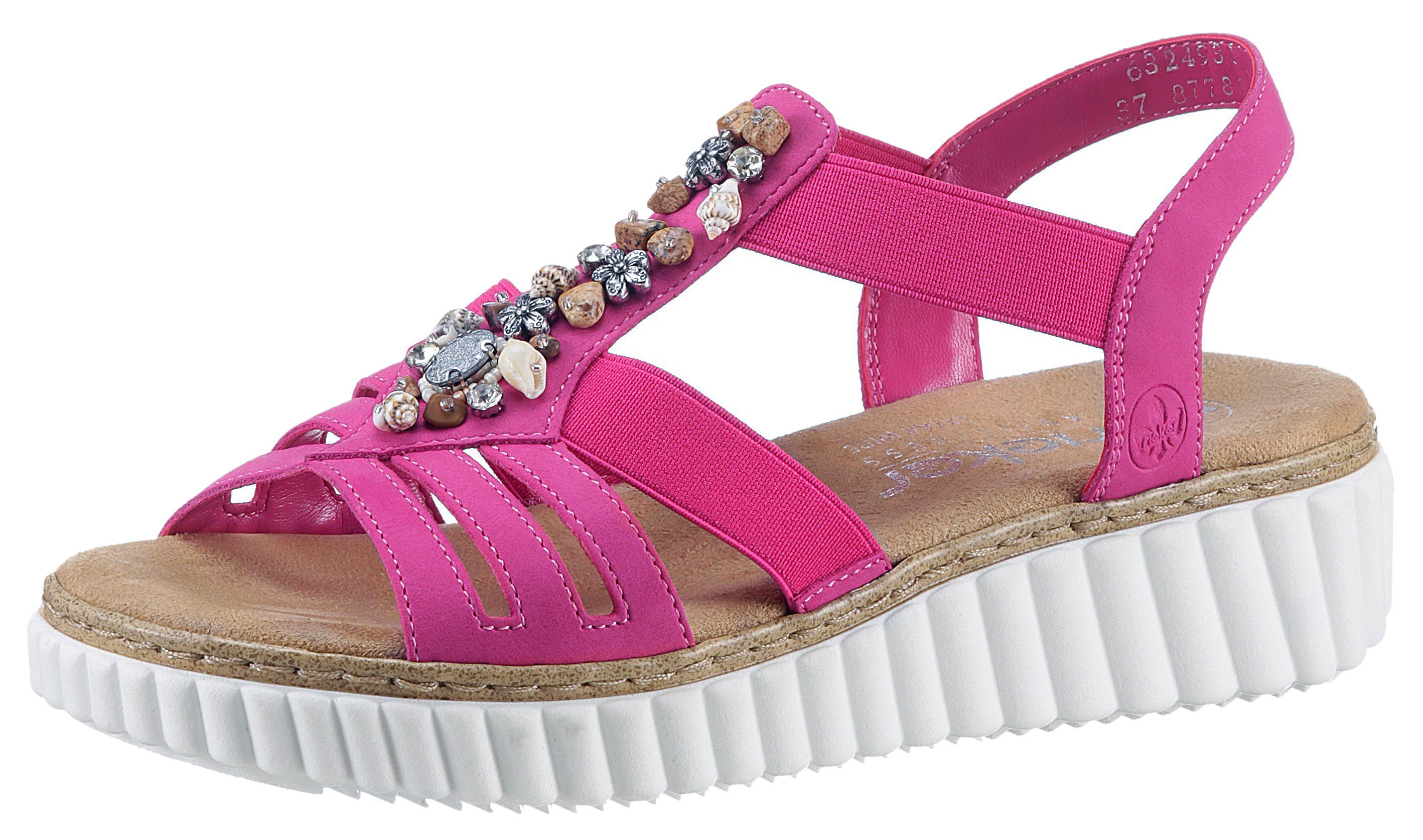 Rieker Plateausandale, Sommerschuh, Sandalette, Plateauabsatz, mit günstig online kaufen