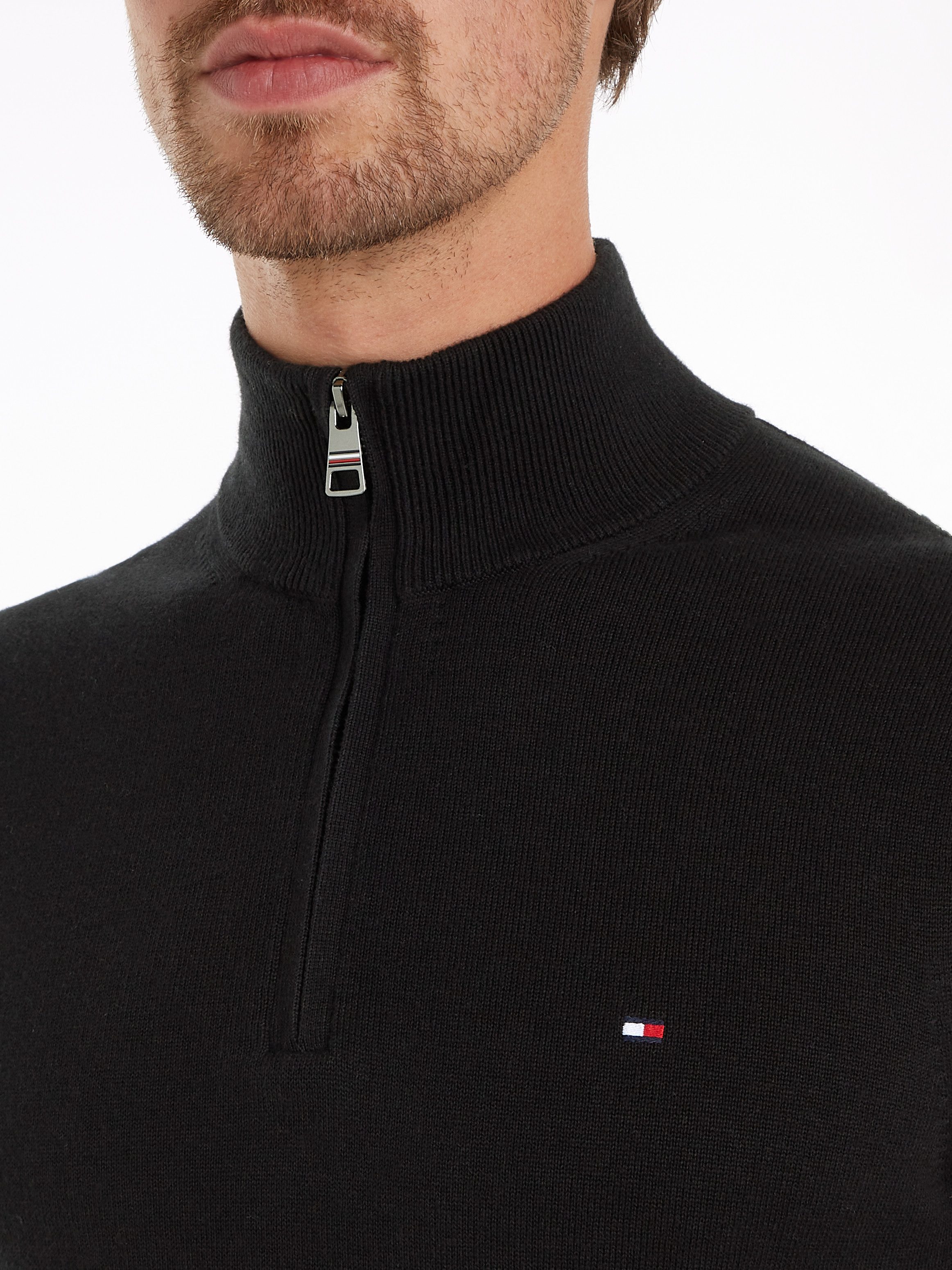 Tommy Hilfiger Troyer PIMA ORG CTN CASHMERE ZIP MOCK – Bild 5 von 5