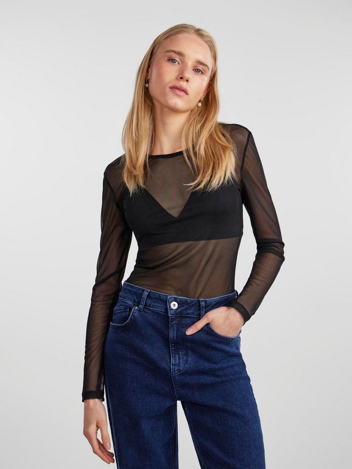 pieces Langarmshirt PCNINNI LS MESH TOP NOOS BC, Mesh-Oberteil mit langen  Ärmeln von PIECES