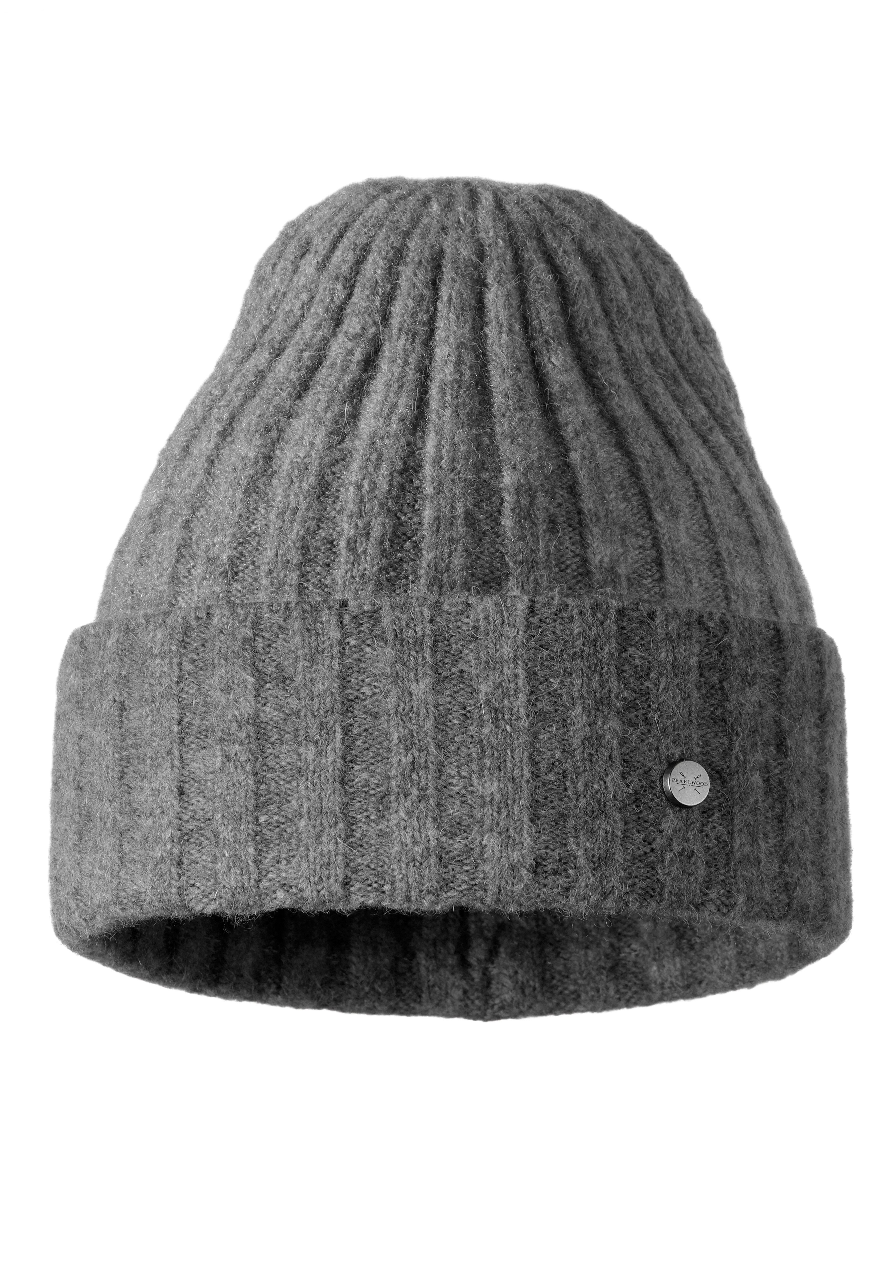 PEARLWOOD Strickmütze JANNE in breiten Rippen gestrickt, breiter Umschlag, wärmend, Wollanteil