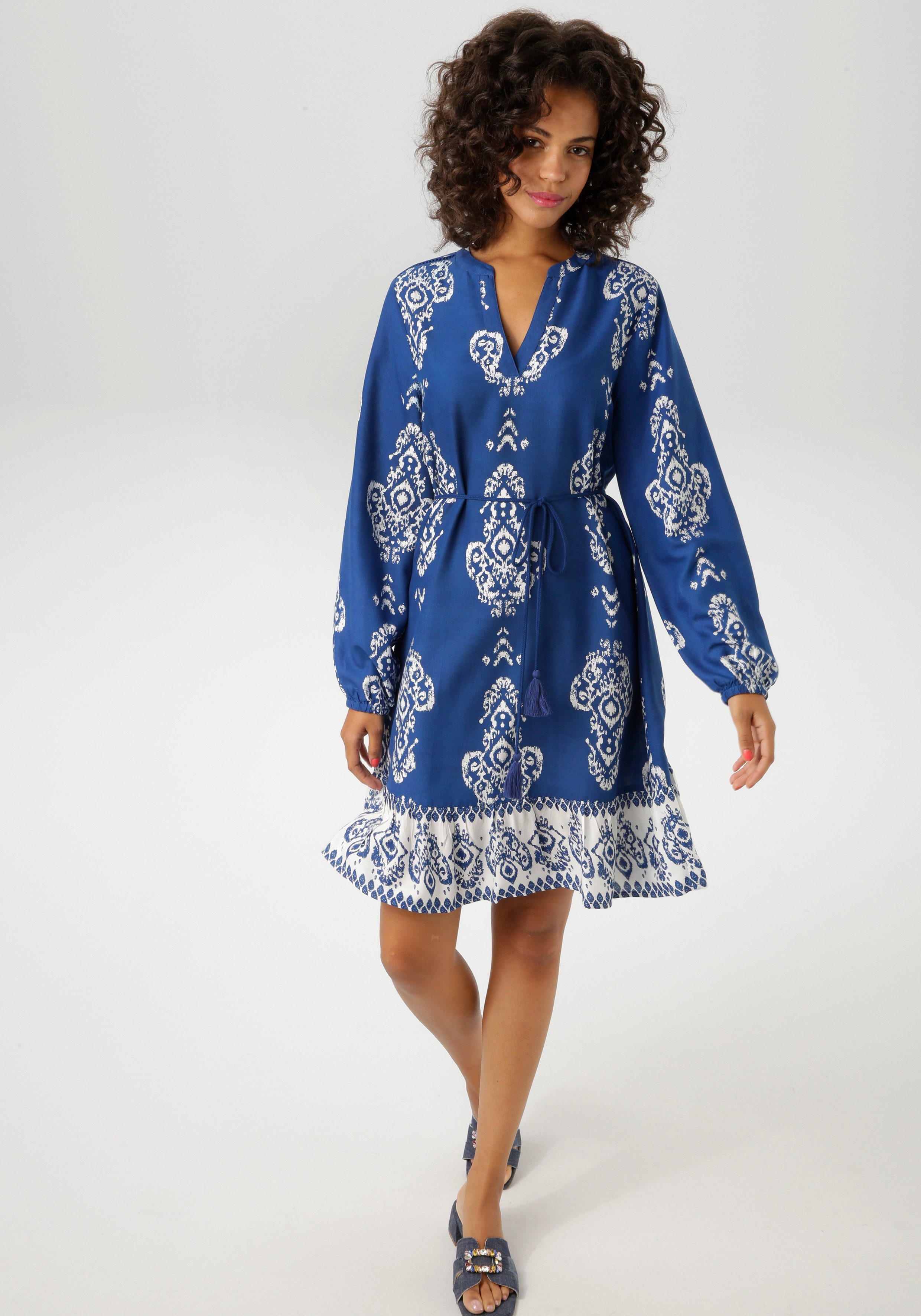 Aniston CASUAL Tunikakleid (mit abnehmbarem Kordel-Bindeband) günstig online kaufen