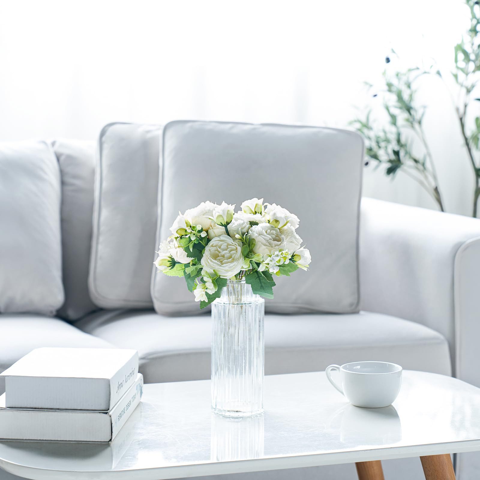 Kunstblumenstrauß 4 Bündel Pfingstrosen, künstliche Blumen, kleine Seidenbl günstig online kaufen