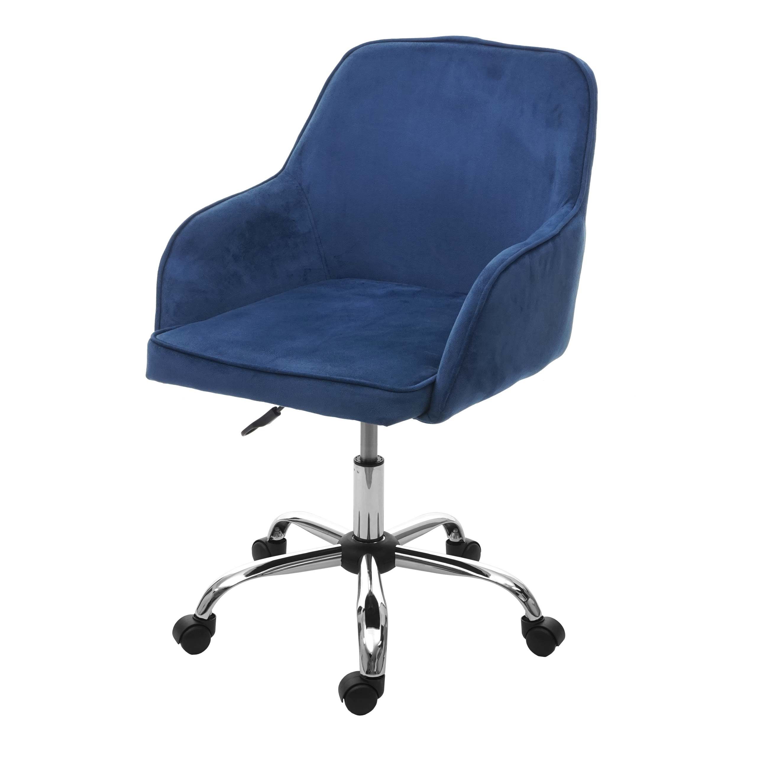 MCW Schreibtischstuhl MCW-F82, Sitzhöhe stufenlos verstellbar, 5 Universalrollen, Bequeme Polsterung blau