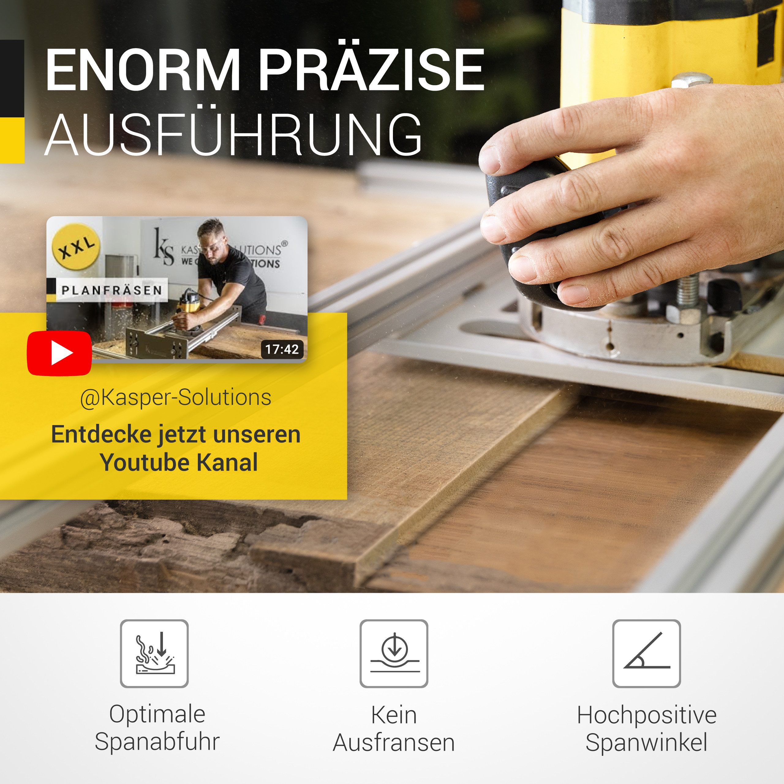 Kasper Solutions® Wendeplattenfräser Kasper Solutions® Profi Planfräser 8mm Schaft / 12mm Schaft, Profi Planfräser, Wendeschneidplatten ebenfalls erhältlich, Ex – Bild 3 von 5