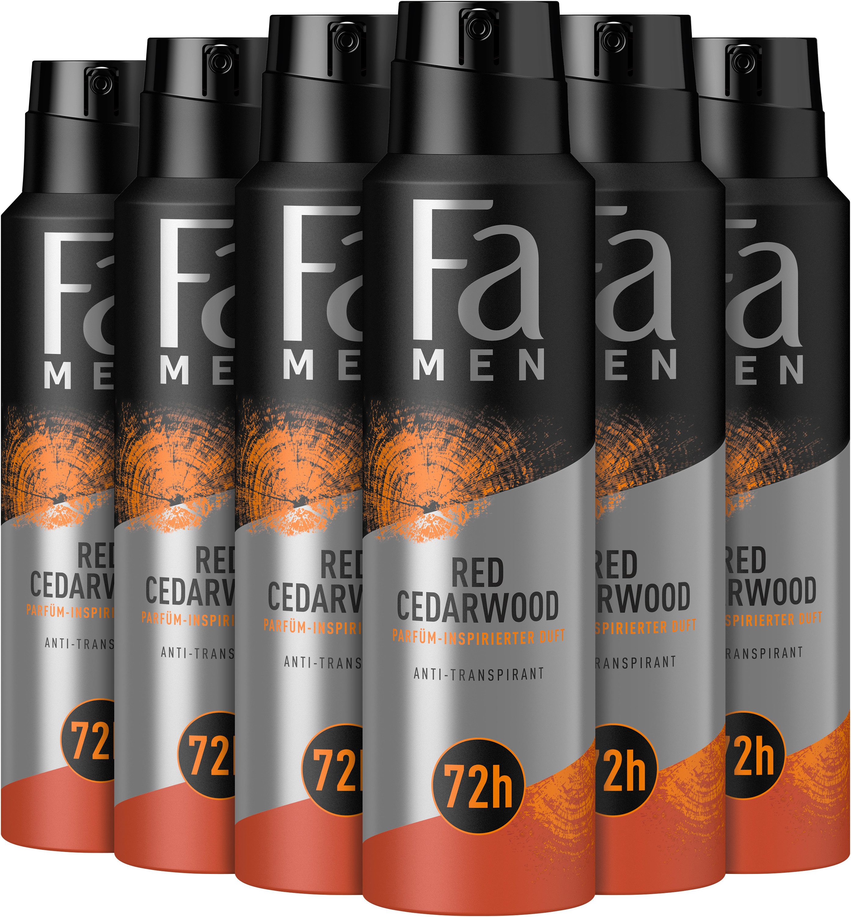 Deo-Spray Men Red Cedarwood, 6x 150 ml