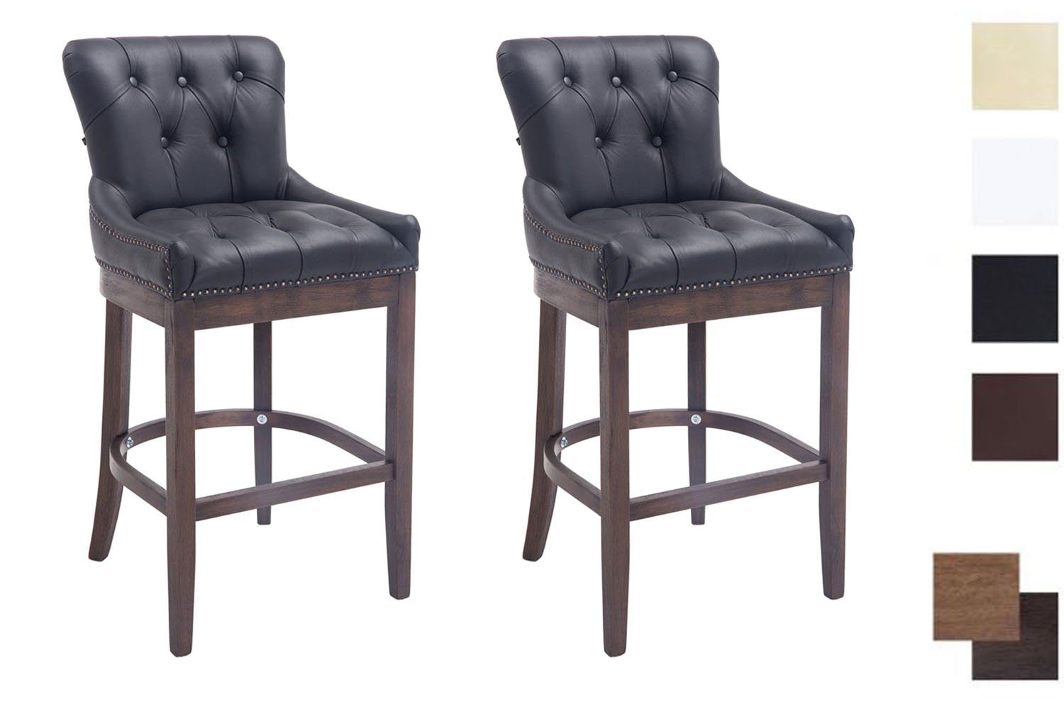 CLP Barhocker Lakewood Echtleder (2er Set, 2 St., 2er), gepolstert