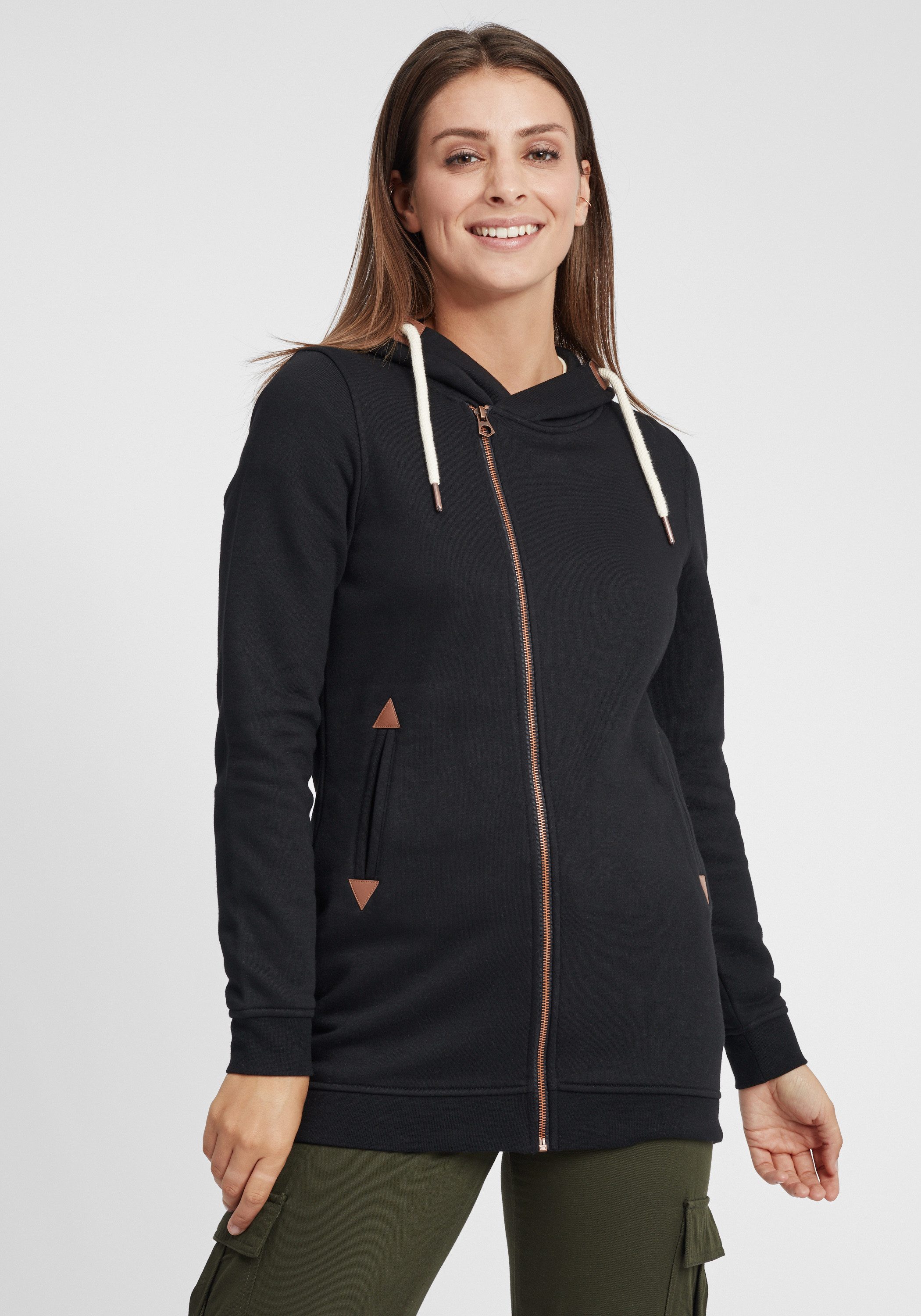 OXMO Kapuzensweatjacke OXVicky Sweat Zip-Hoodie Long Sweatshirtjacke mit as günstig online kaufen