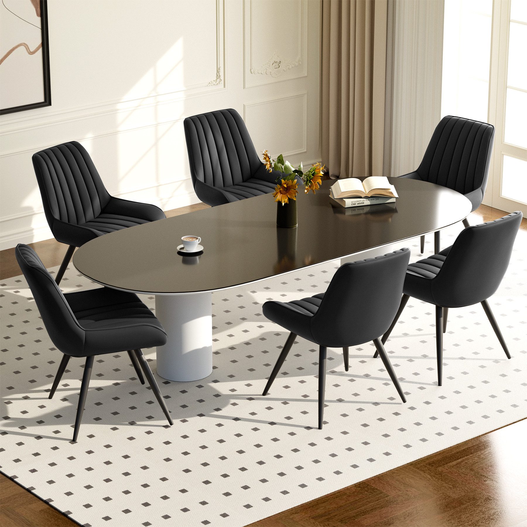 HawthyHome Esszimmerstuhl Stuhlset – Polsterstühle, Moderner Küchenstuhl (2 St), mit Ergonomischer Rückenlehne und Metallbeinen – Bild 5 von 5